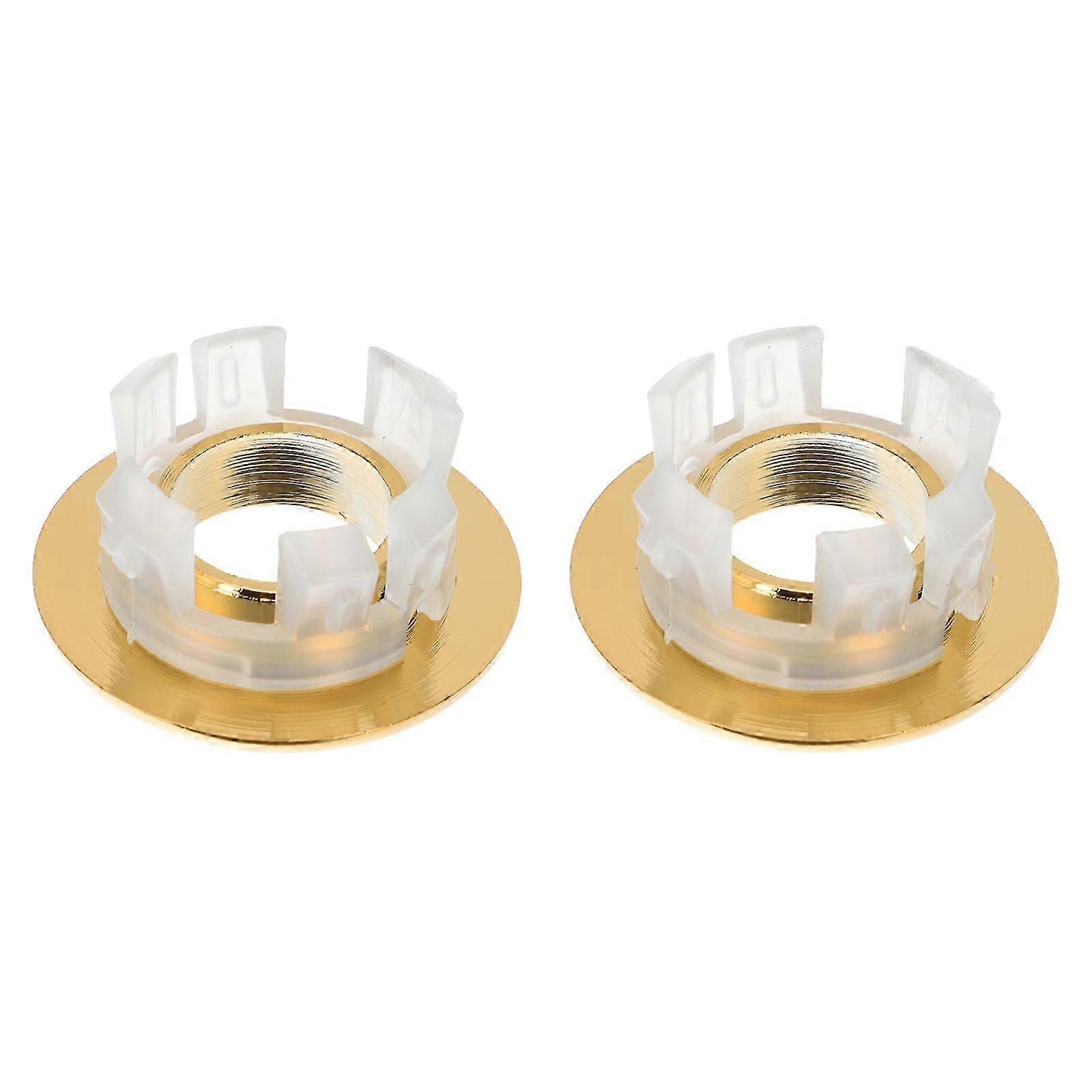 Bathroom Sink Overflow Covers Easy Installation Circular Anti-Clogging Golden Color 2Pack