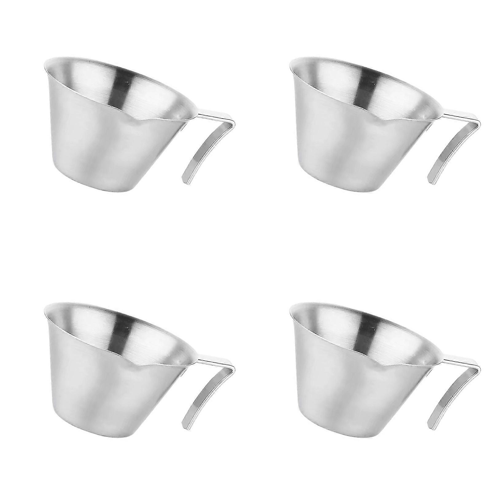 4Pcs Stainless Steels Extraction Cup 100ml Coffee Measuring Cup with Scale Mark Practical Ounces Cup Espresso Accessories  The color of