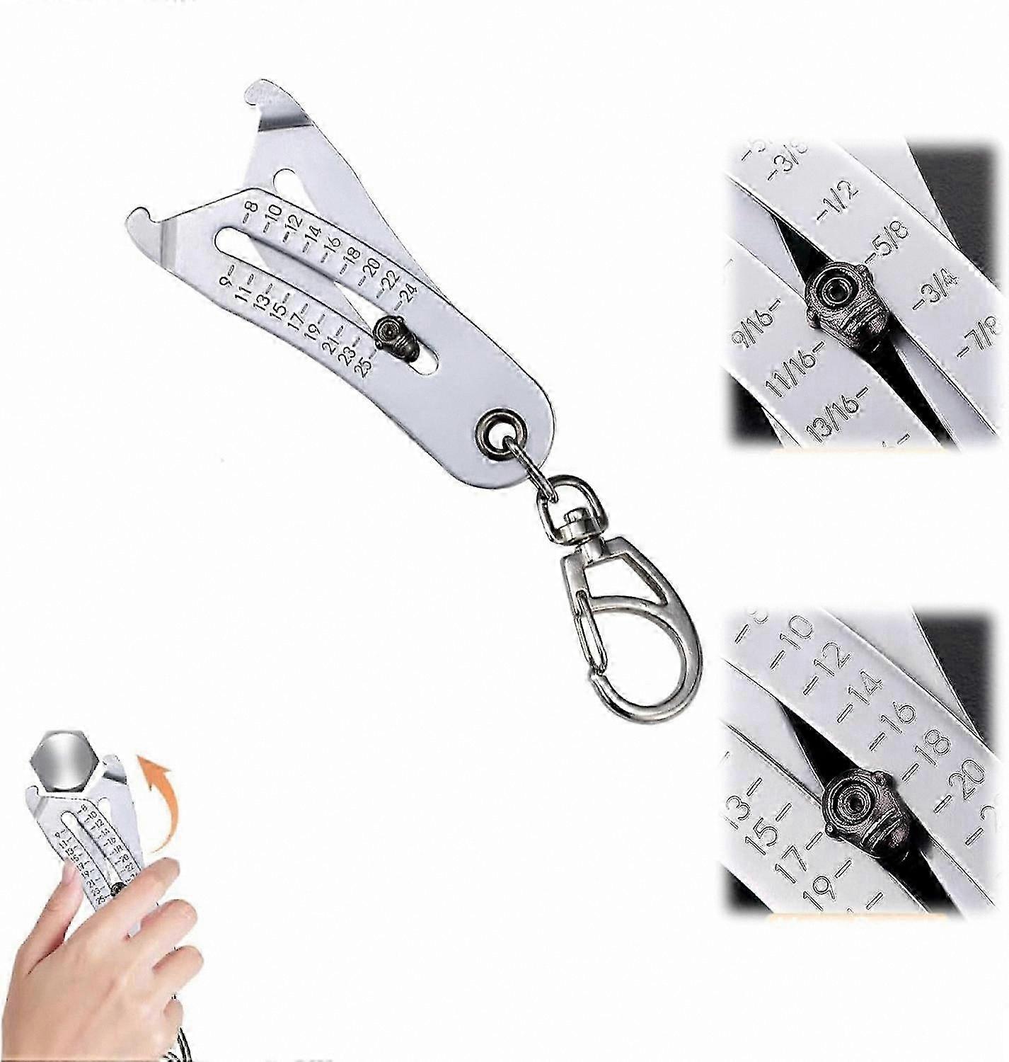Thread Size Checker Keychain - Portable Bolt and Nut Gauge Identifier for Quick Measurements