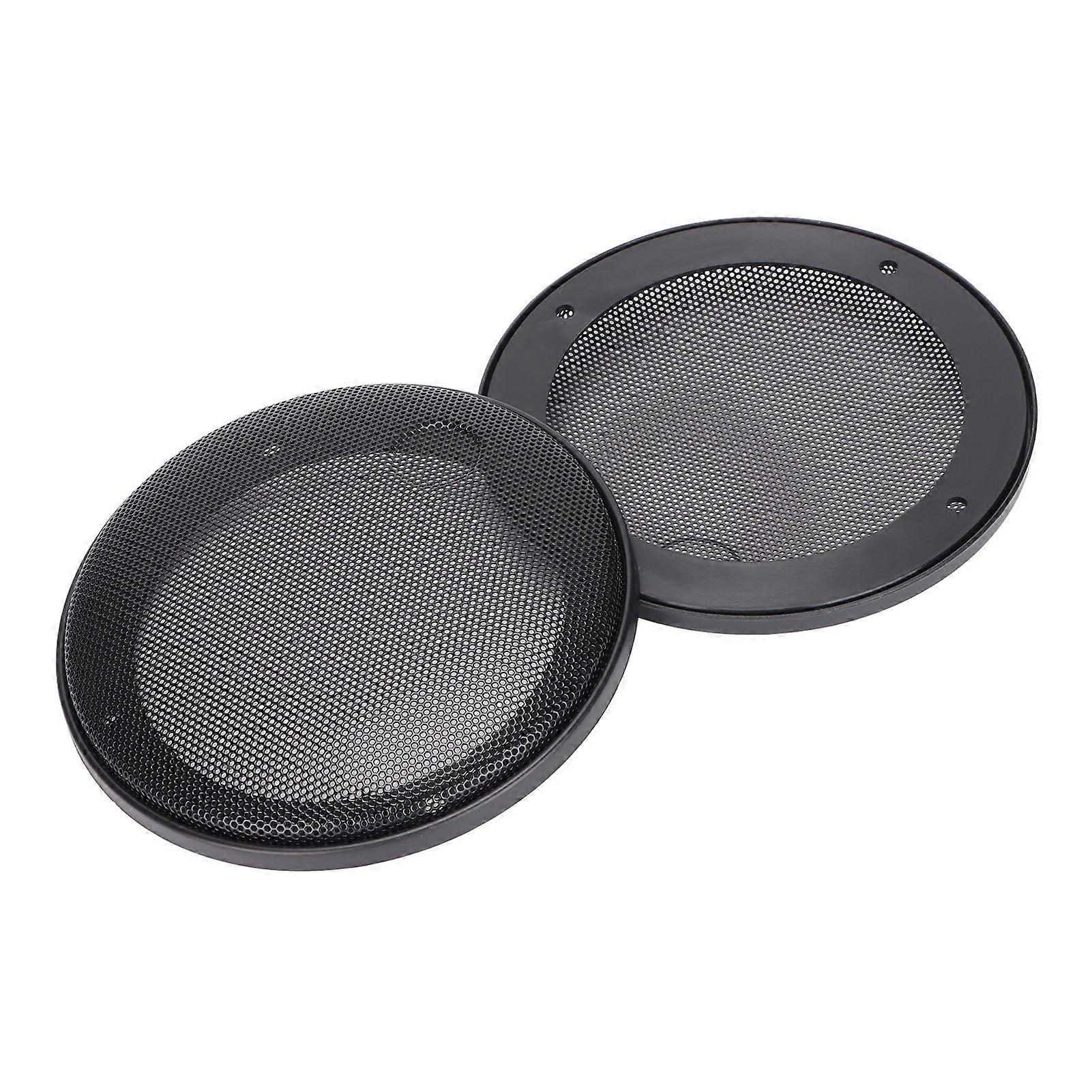 2pcs Speaker Grill Cover Metal DIY Replacement Black Speaker Mesh Protective Case with Screws for CarSH