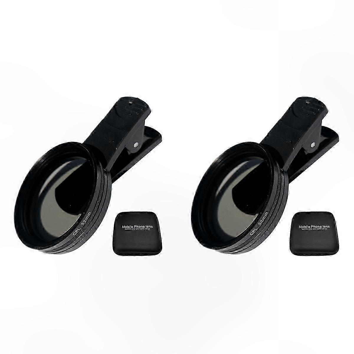 2Sets 52mm Universal Phone Polarizer CPL Phone Camera Lens Filter Kit