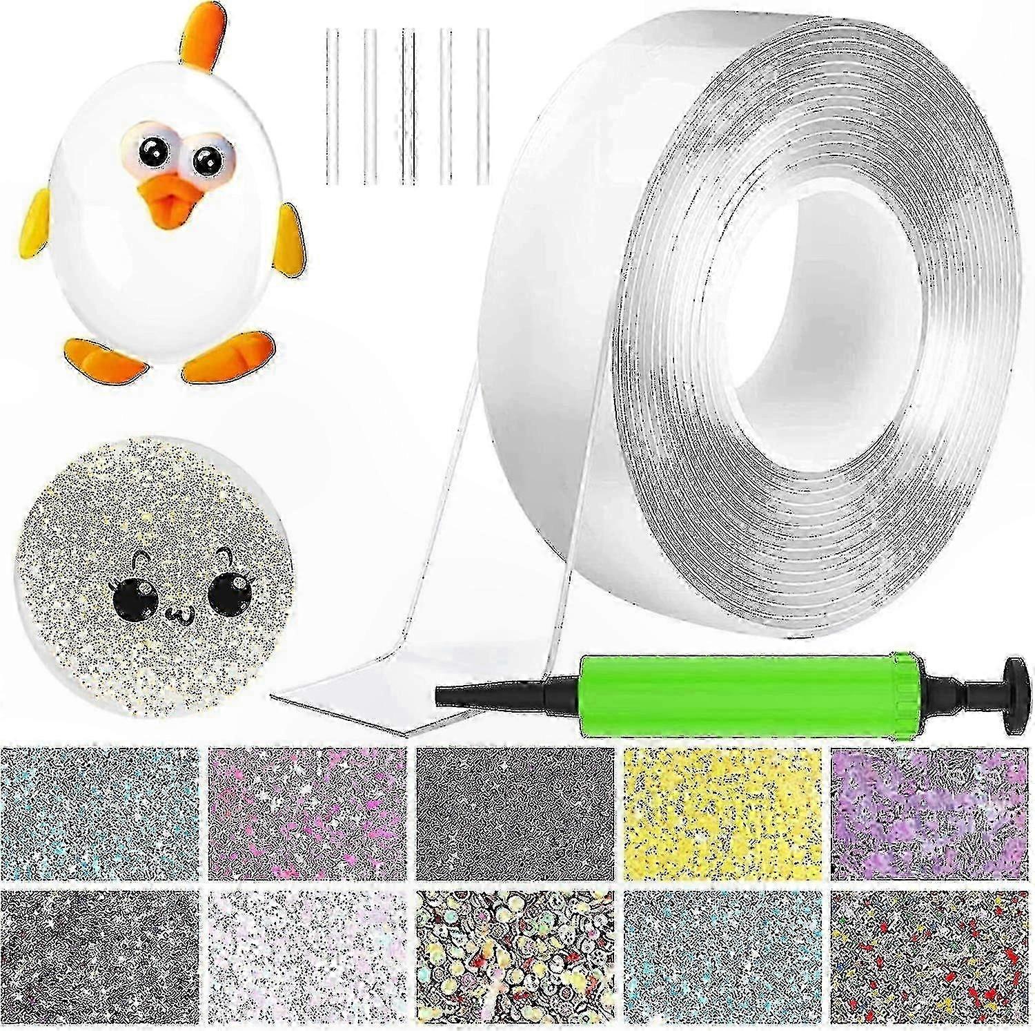Nano Tape Bubble Kit, Double Sided Elastic Plastic Bubble Tape
