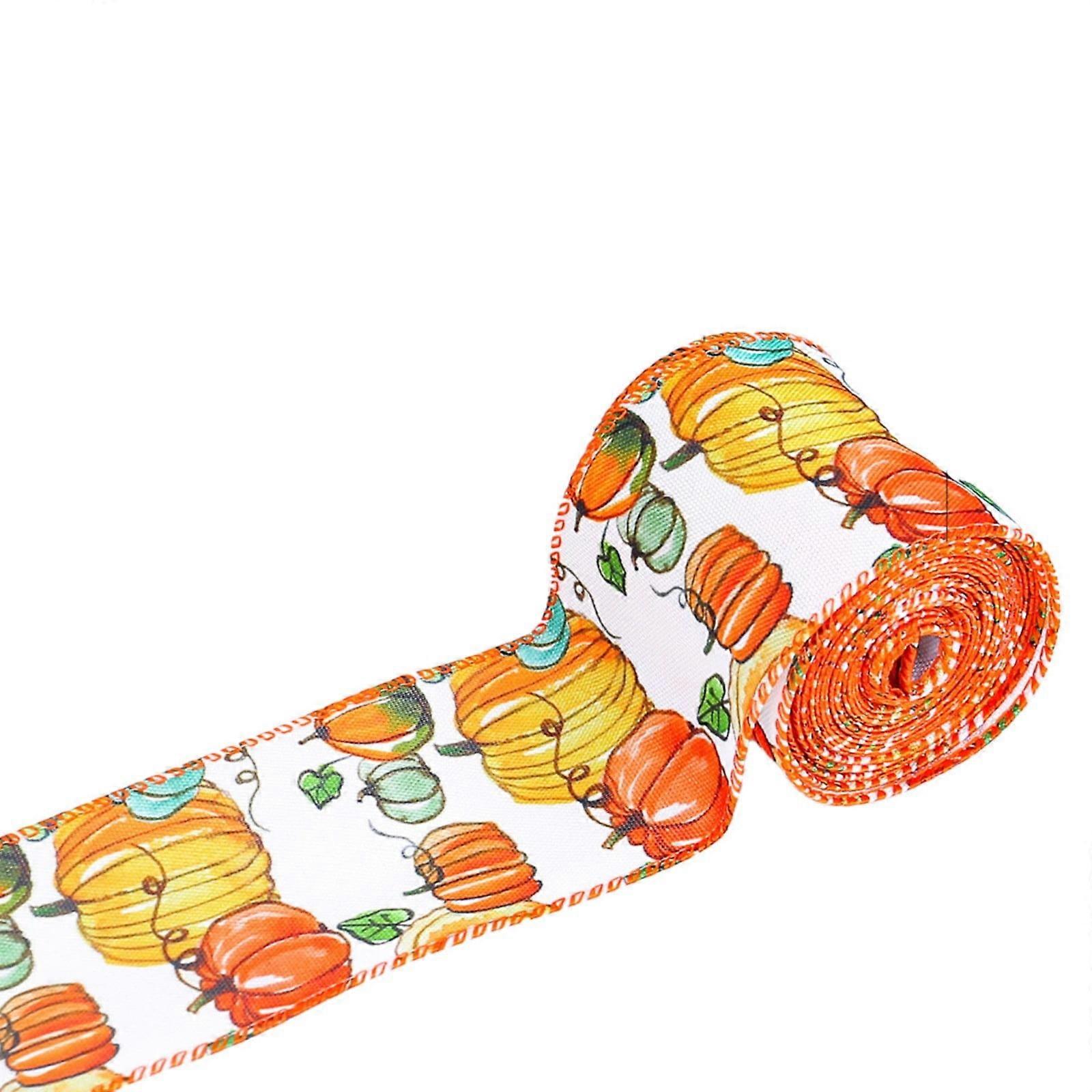 Autumn Theme Ribbons - Wired Burlap Ribbon for Fall, Compatible with Maple Leaves & Gift Wrapping