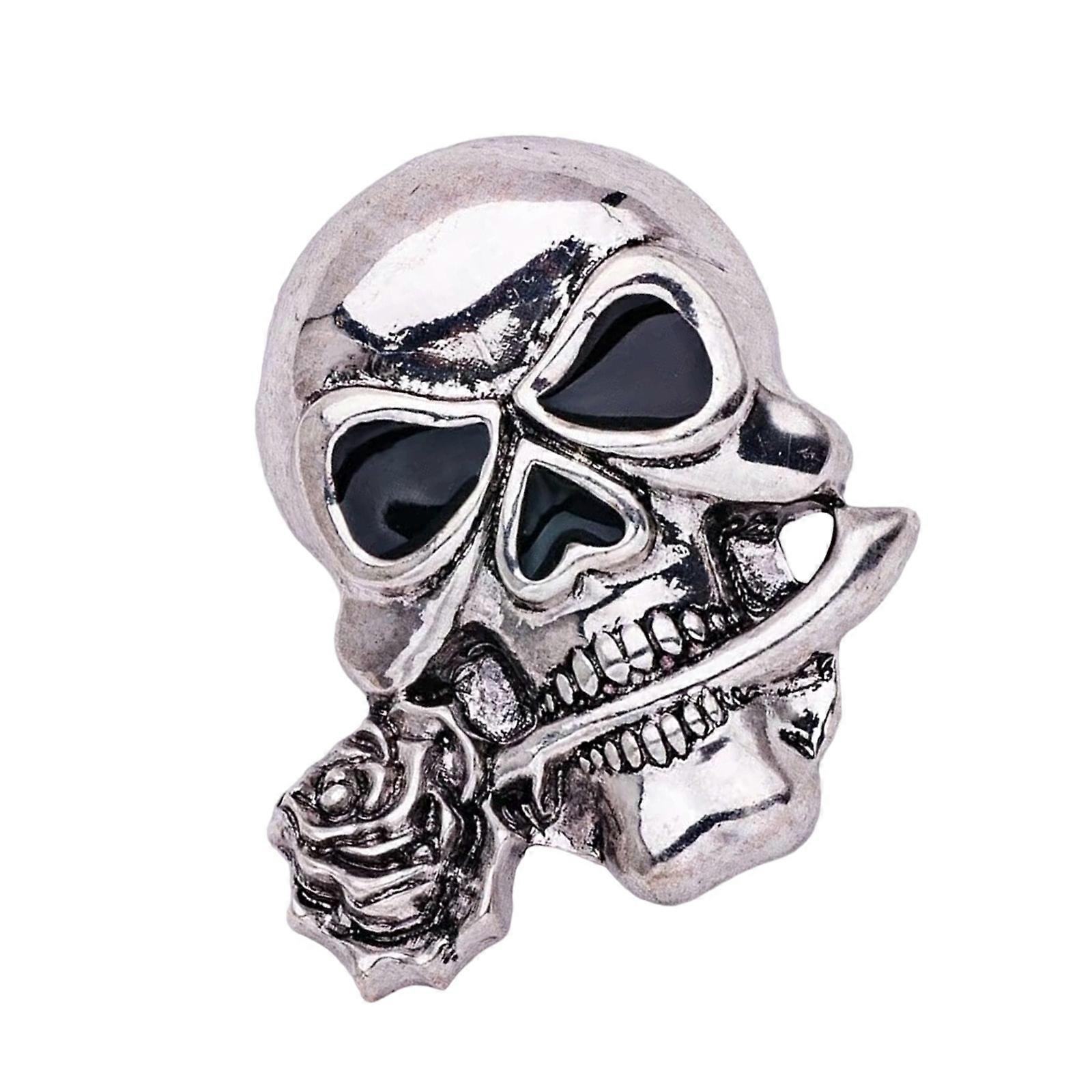 Rocker Styles Skull Lapel Pin With Sturdy Clasp Finish Elevates Suits Coats and Denims Looks  Silver
