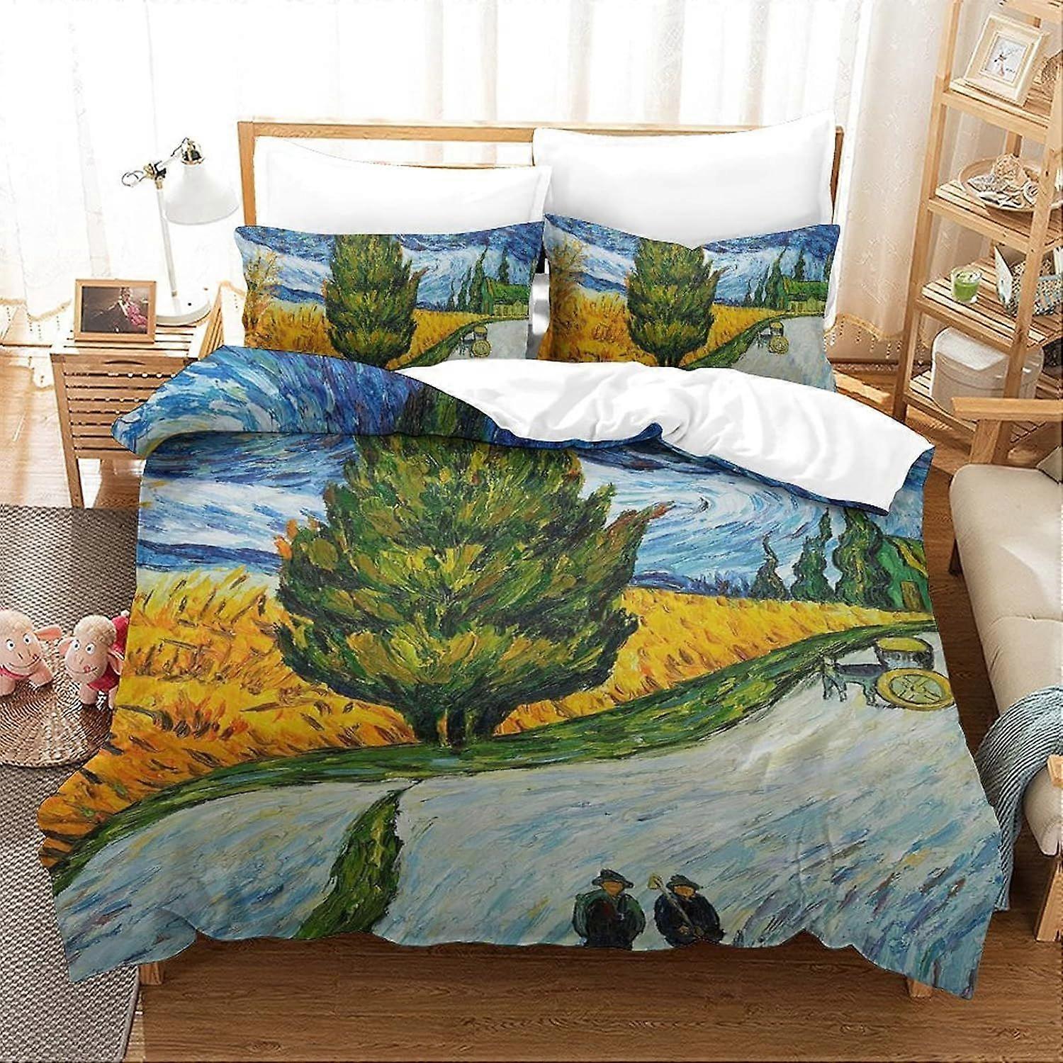فنسنت فان جوخ 3D الرقمية طباعة لحاف غطاء الفراش مجموعات مع الفن الإبداعي اللوحة لحاف غطاء غطاء لحاف لينة ستوكات مع إغلاق سستة