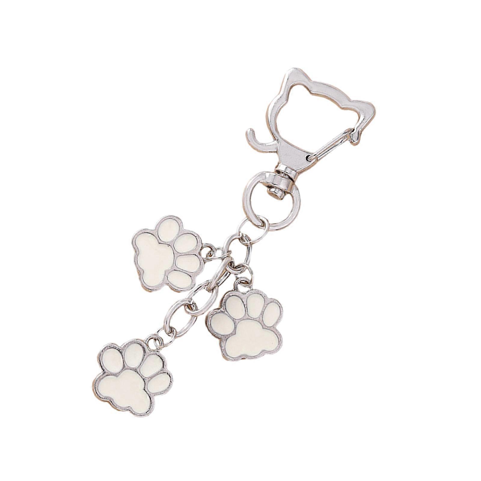 Stylish Cats Paws Print Bag Charm for Students and Cats Fans Practical and Soft Alloy Keychain Bags Pedant for Daily Use Multicolor
