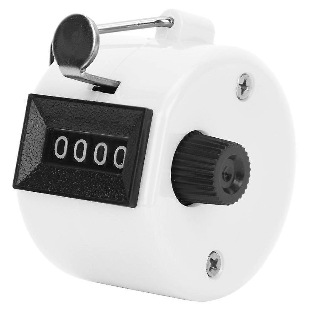 BERM Hand Tally Counter 4-Digits Plastic Knob Reset Handheld Counting Tool with HookWhite