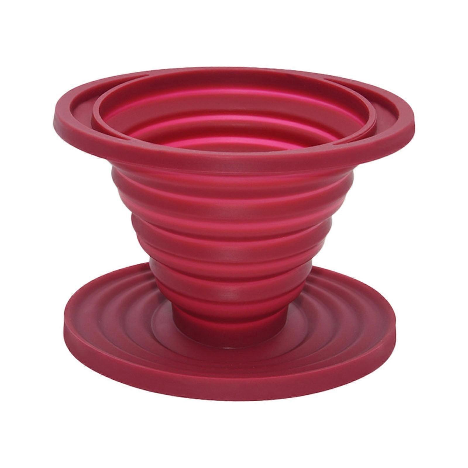 Collapsible Silicone Coffee Filter Filter Cups Can Be Recycled Using Red Reusable Silicone Coffee Filter Holder 2024