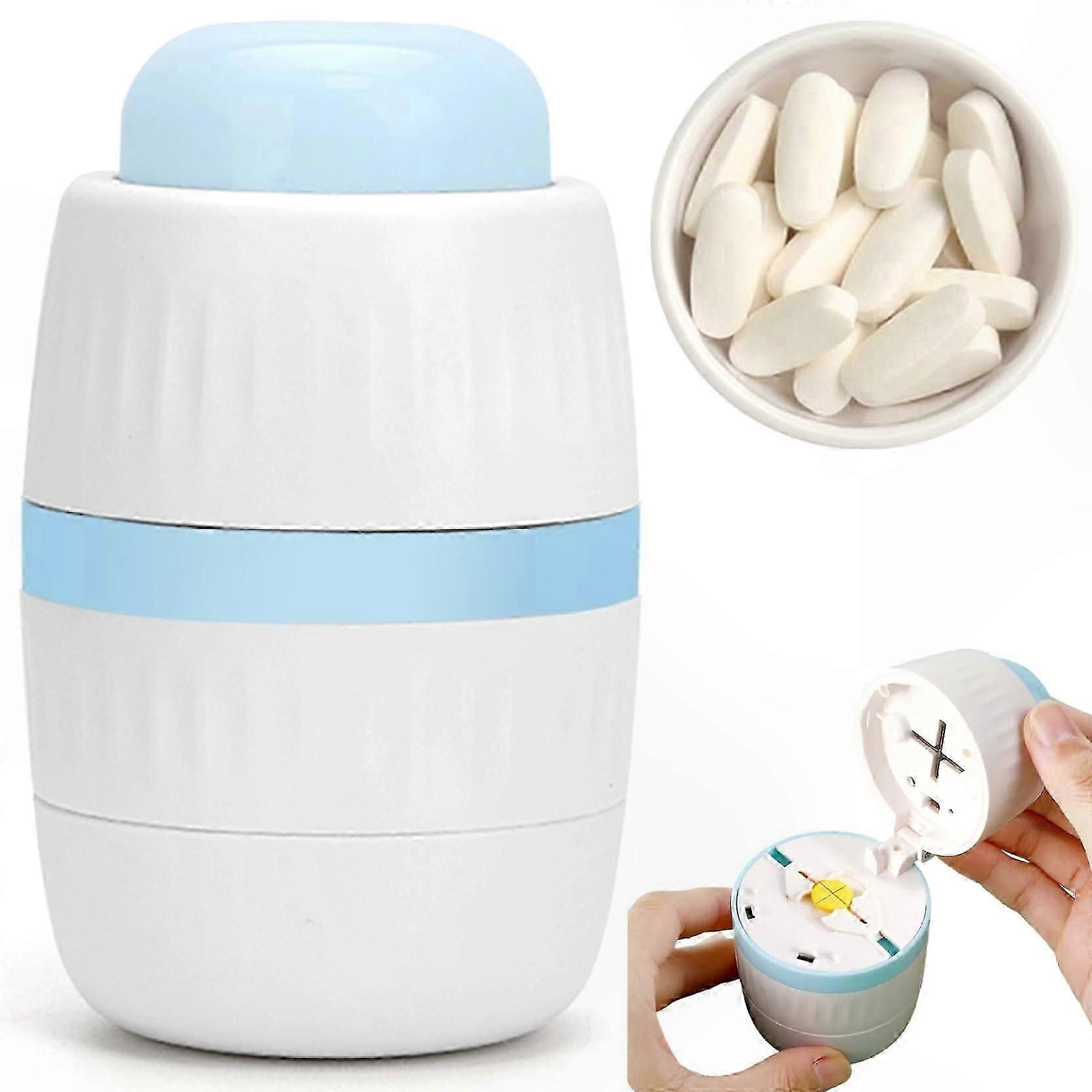 Heavy Duty Pill Splitter with 1/4 & 1/2 Divider, Hidden Blade for Vitamins and Tablets, Easy-to-Use Design