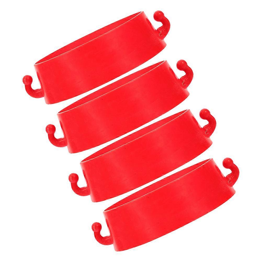 Traffic Cone Connector for Secure Connection 4Pcs Plastic Kit Red