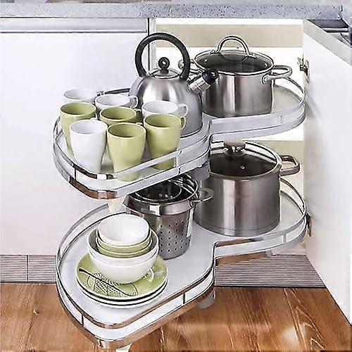 Blind Corner Cabinet Organizer with Rotating Double Shelves, Soft Close, Fits 8001000mm Left PullOut