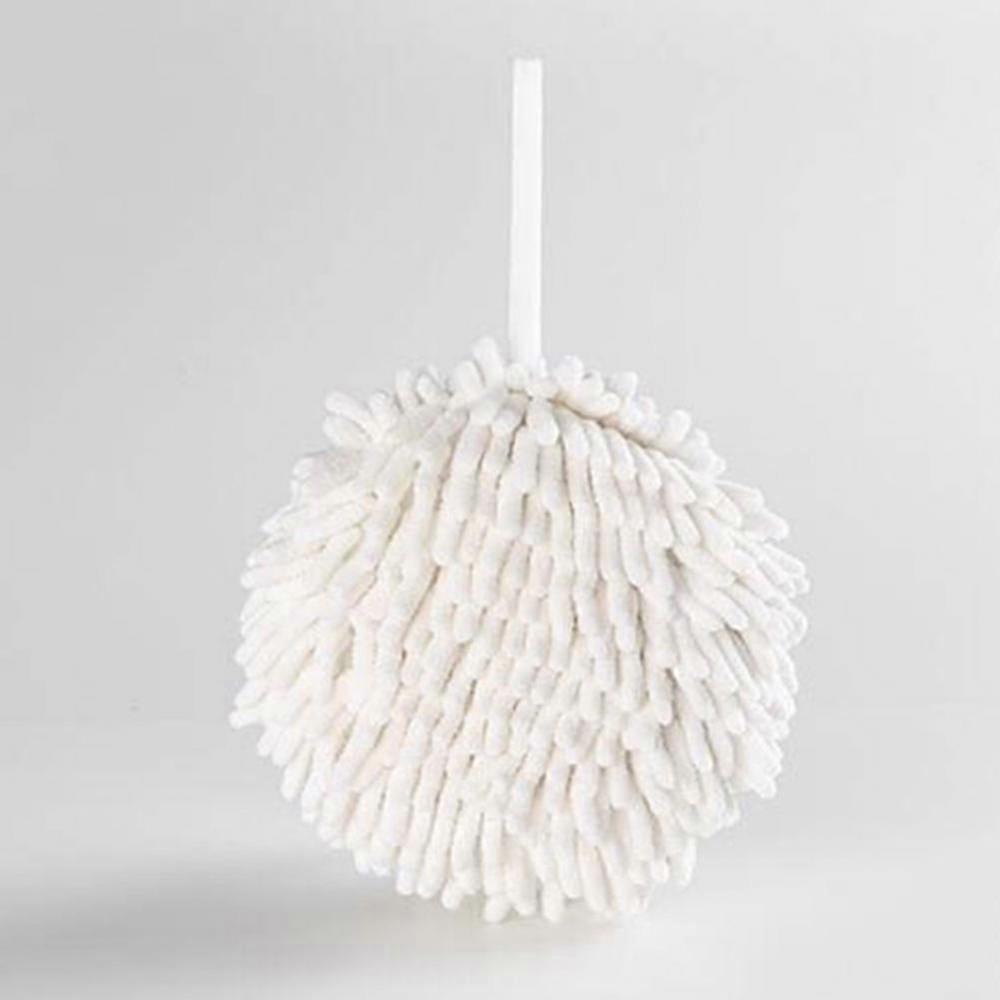 Hand Towels for Bathroom Decorative, Chenille Hanging Towel Ball Microfiber Plush Absorbent Soft Small Bath Towel with Loop For Kitchen