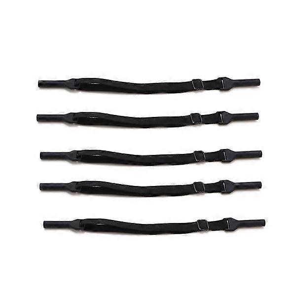 Adjustable Eyeglass Straps for Adults - 5-Pack Black