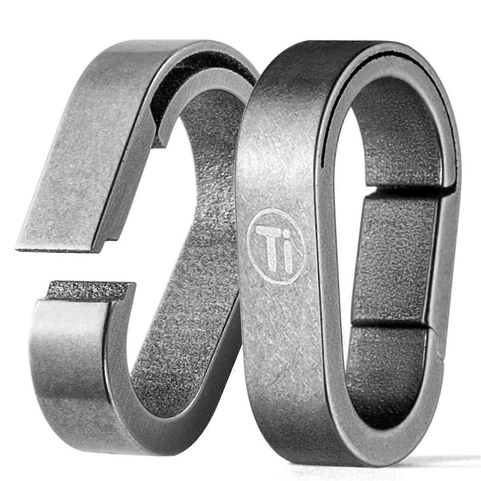 Titanium Keychain Rings 2pcs with Quick Release WaterDrop Design for Car Keys and Accessories