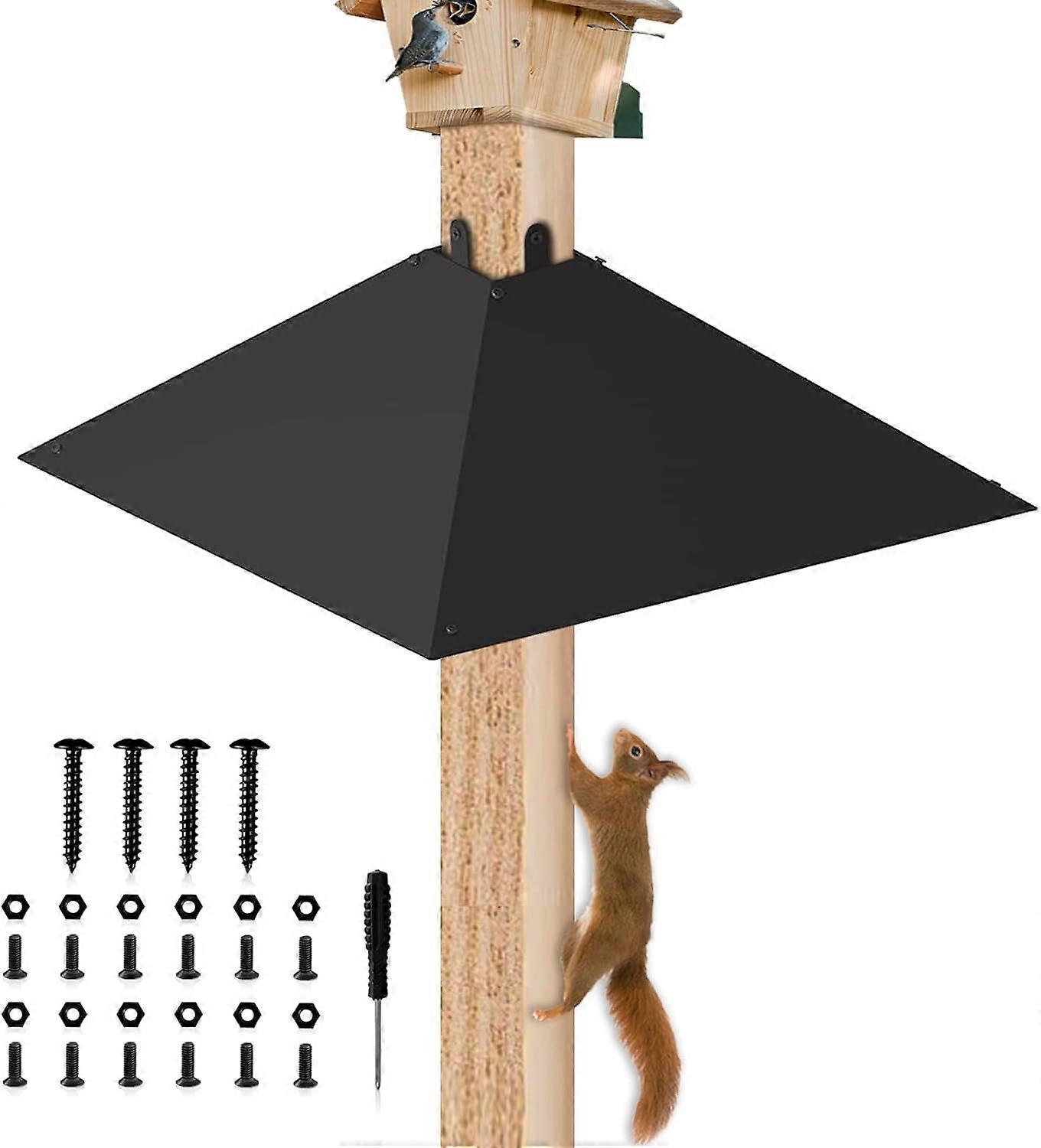 Metal Square Squirrel Baffles, Adjustable Shield, 17 Inch Outdoor Squirrel Baffle for 4x4