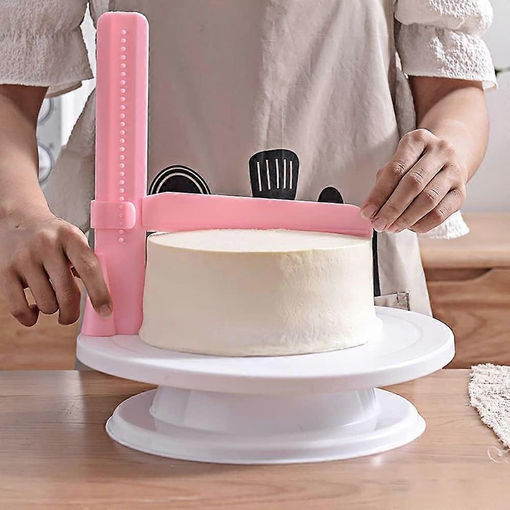 Adjustable Height Angled Icing Spatula with Bevel Edge Blade and Ergonomic Handle for Cake Decorating