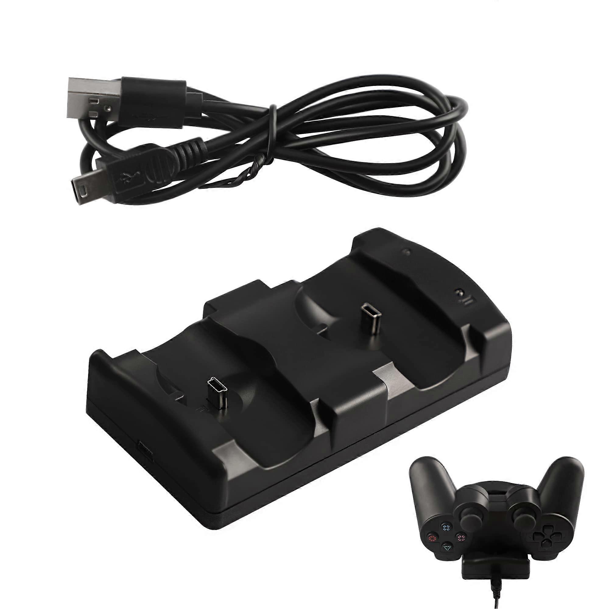 Dual Controller Charging Dock with LED Indicators and Fast Charging for PS3 DualShock and Move