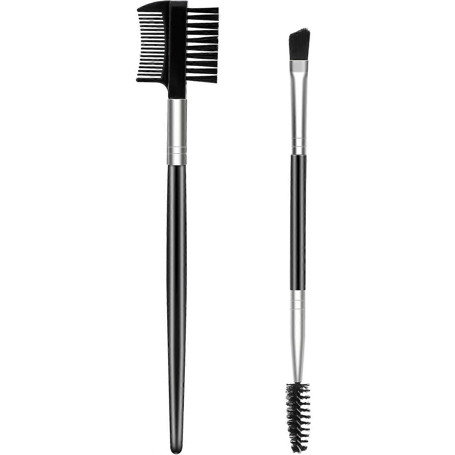 Professional Eyebrow Brush and Eyelash Comb Set for Precise Brow Shaping and Lash Separation, 2pcs