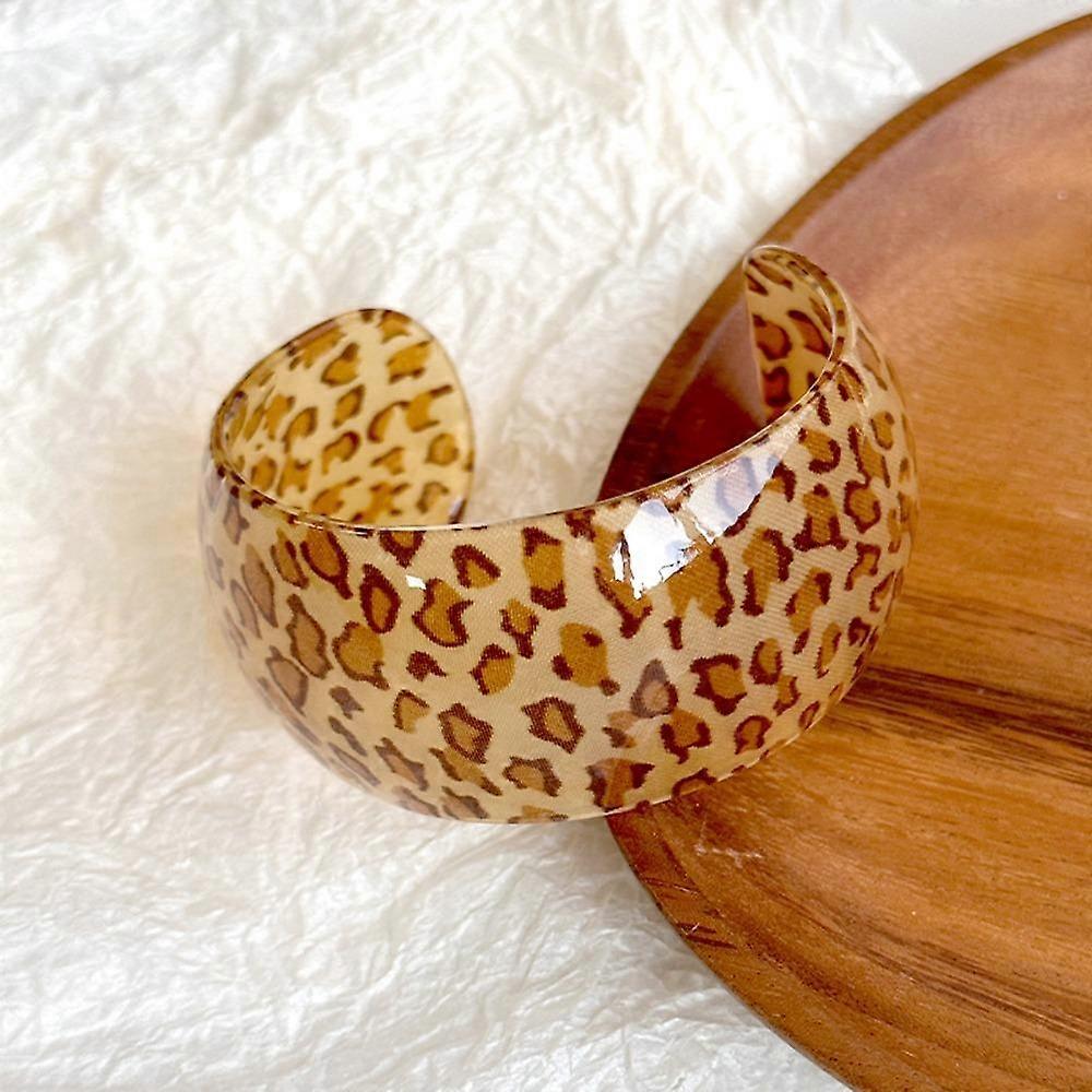 Temperament Resin Bangle Fashionable Leopard Print Cuff Bangles Creative Exaggerated Bracelet  Gift