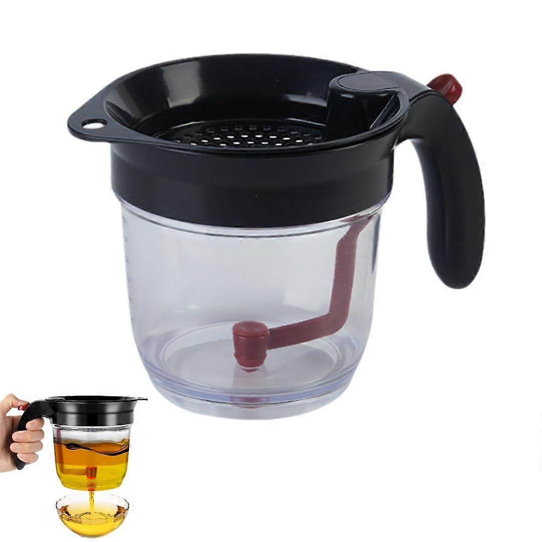BottomRelease Fat Separator with Strainer, 33 oz Grease Separator for Cooking and Gravy