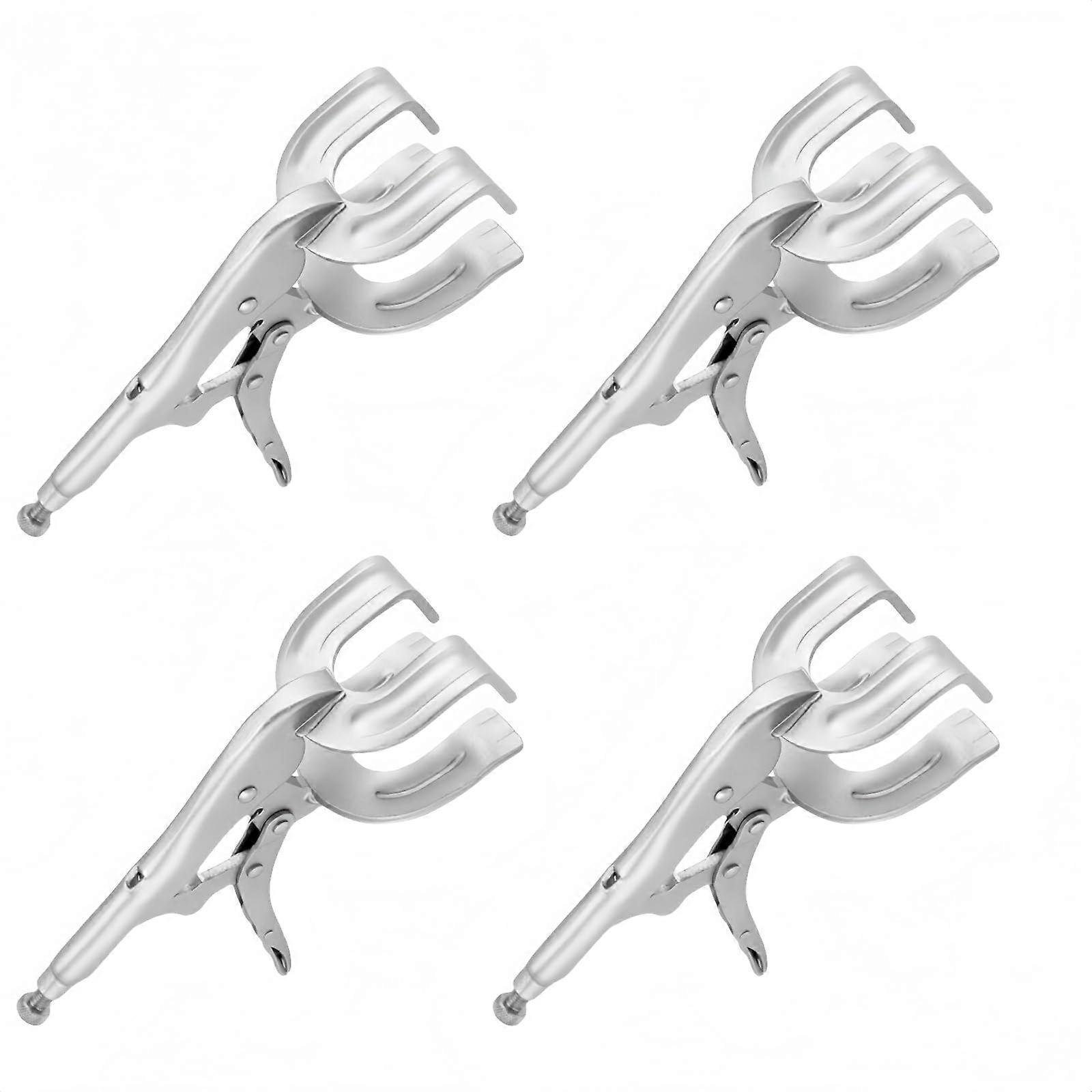 4 Pack 9 Inch Locking Sheet Metal Clamp Set with Heavy Duty Duckbill Welding Grip and Adjustable Jaw