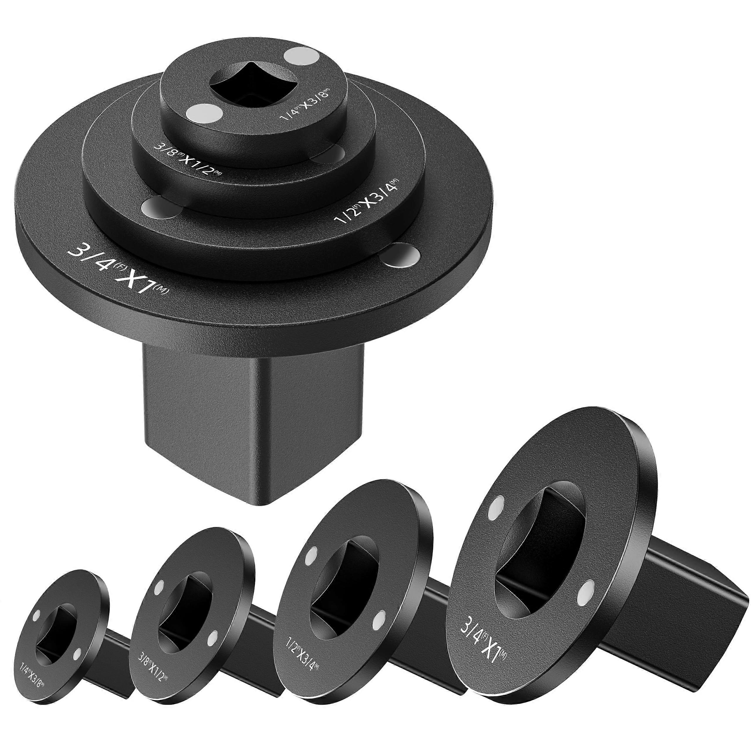 Impact Socket Adapter Set 4pcs CRMO Steel Low Profile Ratchet Adapters for Precision Size Conversion