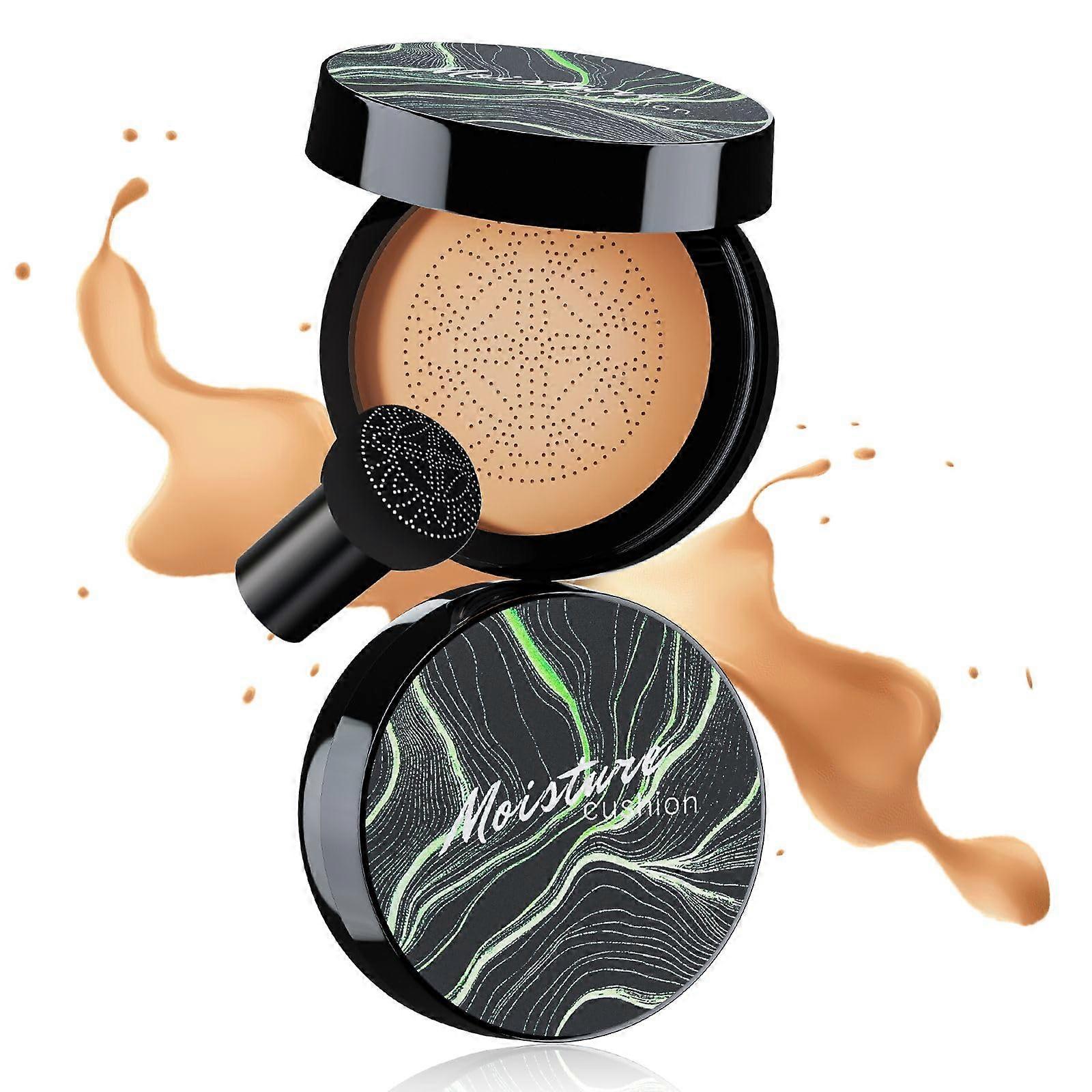 Full Coverage Cushion Foundation BB Cream with Lightweight Breathable Texture and Long Lasting Dewy Finish Medium