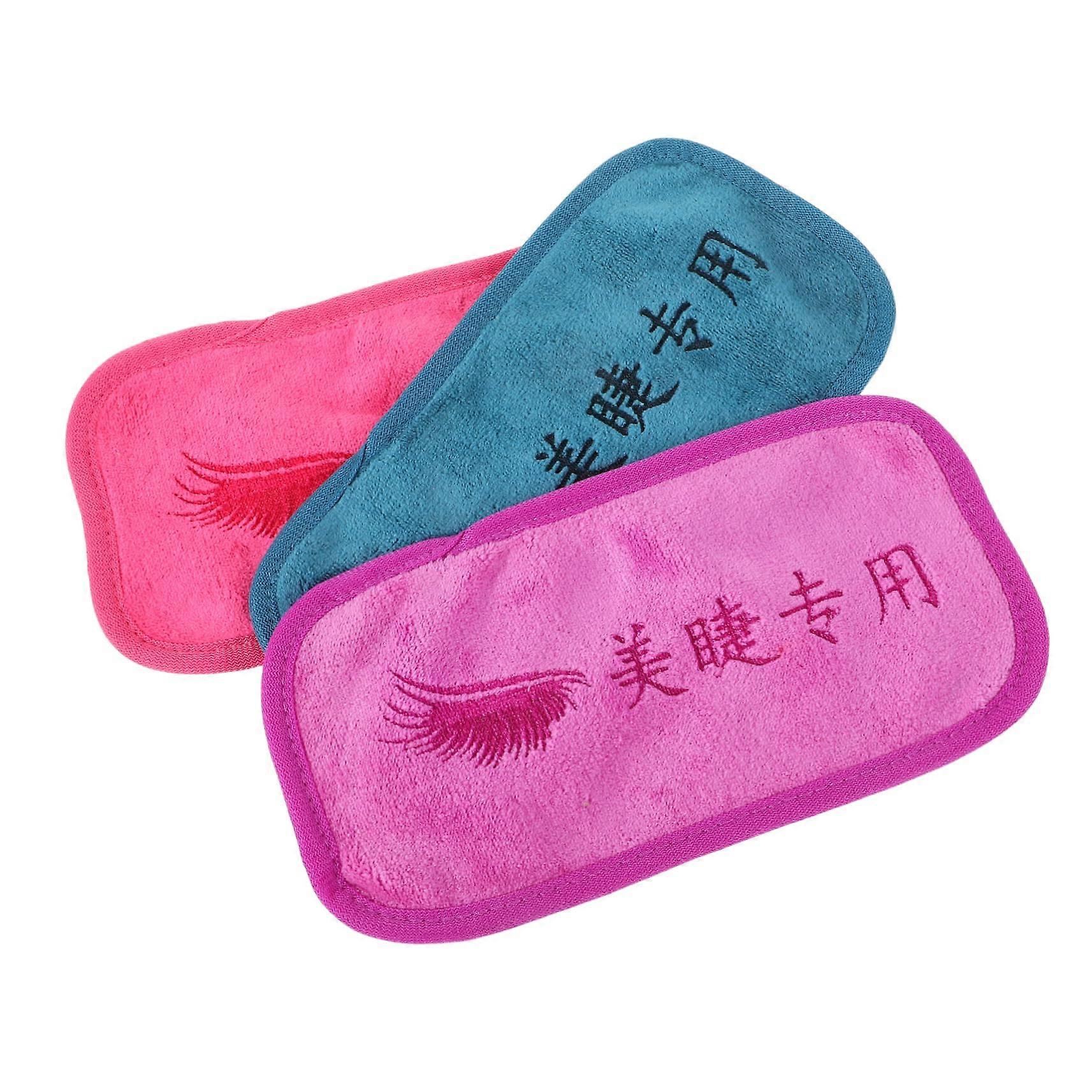 Makeup Remover Headband with Soft Towel for Lash Extensions and Forehead Cushion, 3pcs Set