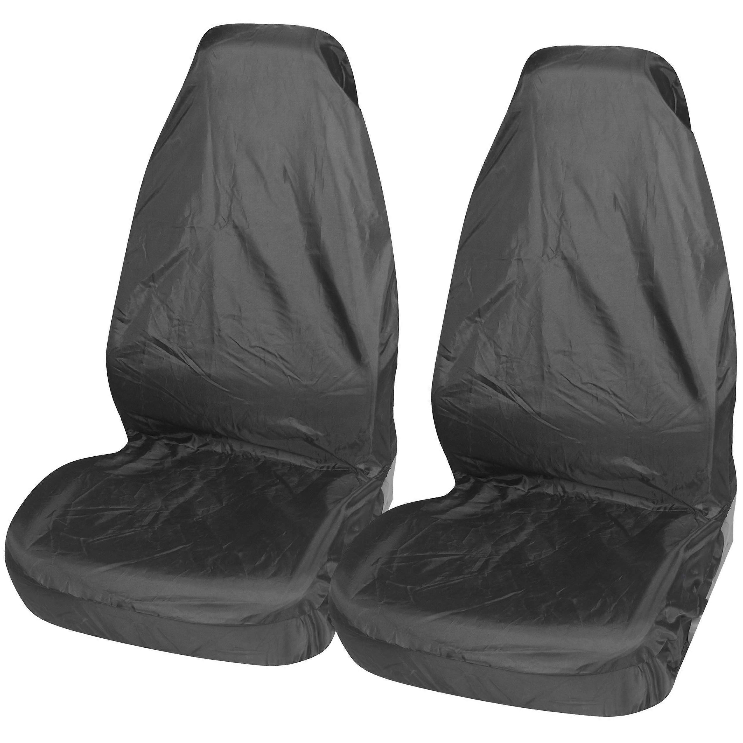 Car and Van Seat Covers Set 1+1 Water Resistant Black Universal Fit Full Coverage