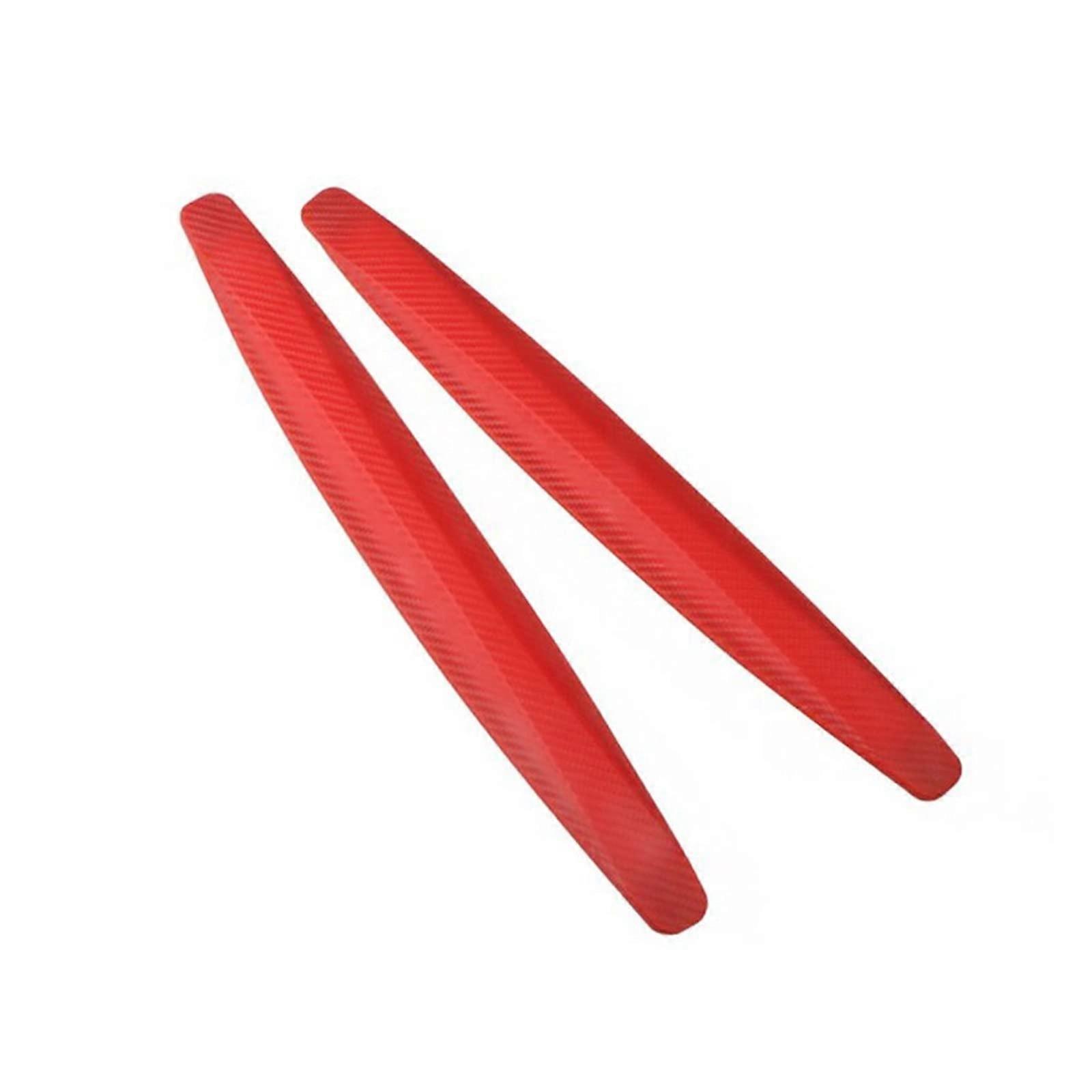 Car Bumper Protector and Mud Flaps 2pcs Rubber Corner Guards Scratch Resistant Easy Tape Install Red