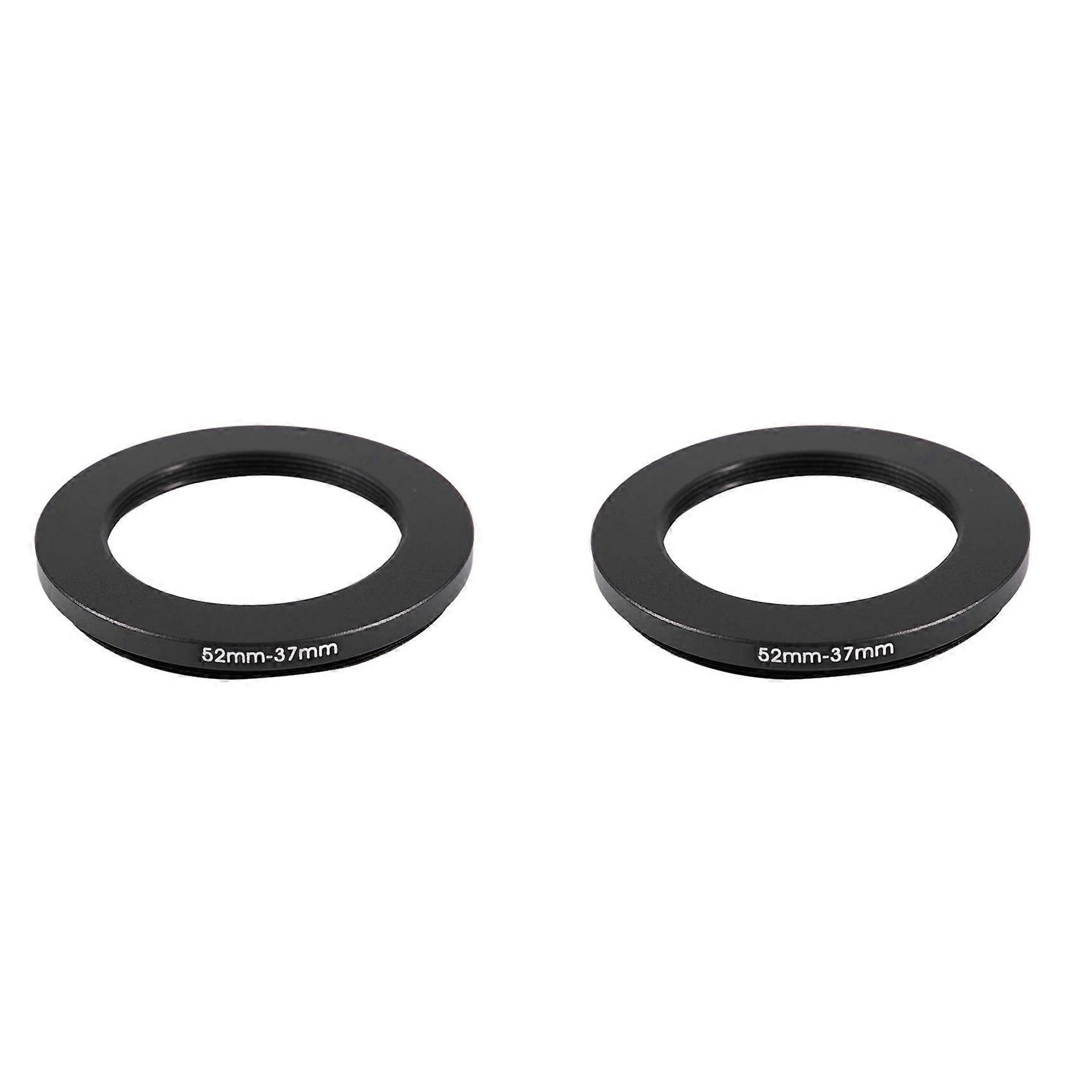 2 Pcs 52mm-37mm 52mm to 37mm Black Step Down Ring Adapter for Camera