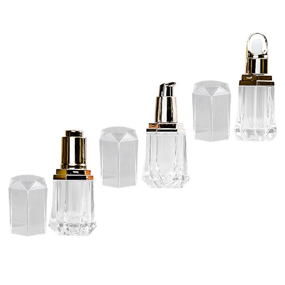 Cosmetics Sub Bottles Pressing Type Acrylic Bottles 3Pcs Pack