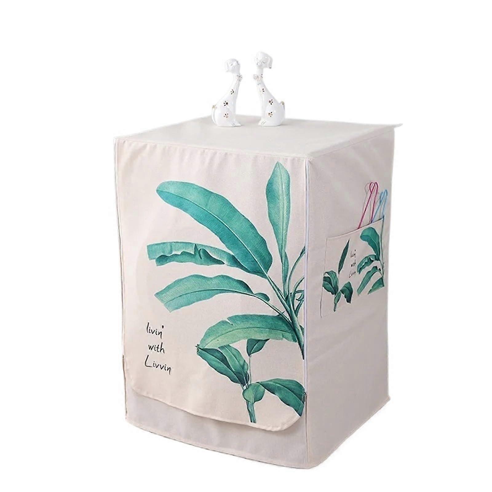 Waterproof Dustproof Washing Machine Cover Universal Fit Protector Beige C 60x55x85cm