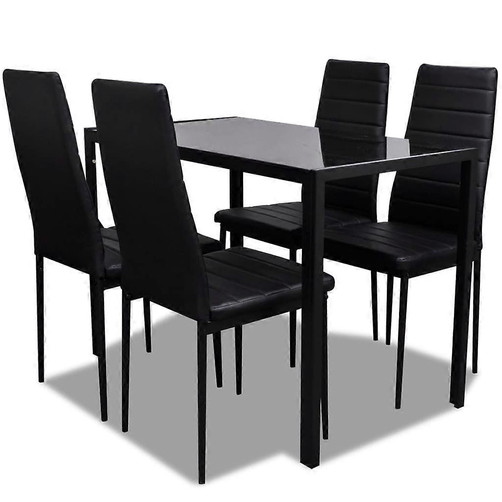 Vidaxl Five Piece Dining Table Set Black Dining Tables
