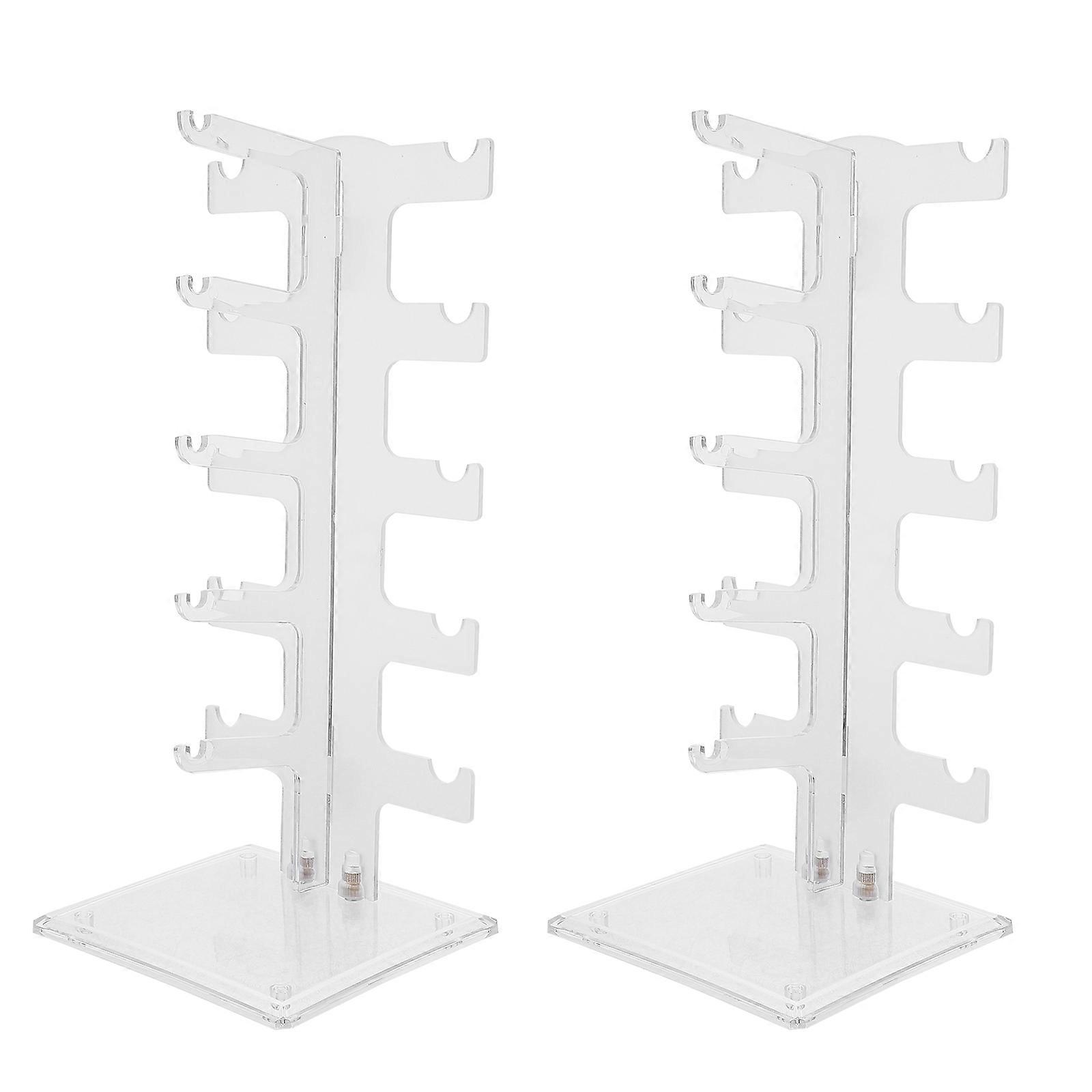 Glasses Rack Transparent Acrylic Display Rack for 2Pcs Sunglasses Storage