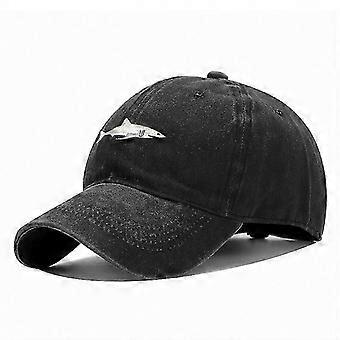 Casquette de baseball brodée requin, chapeau de soleil sport classique, casquette de baseball style polo ajustable