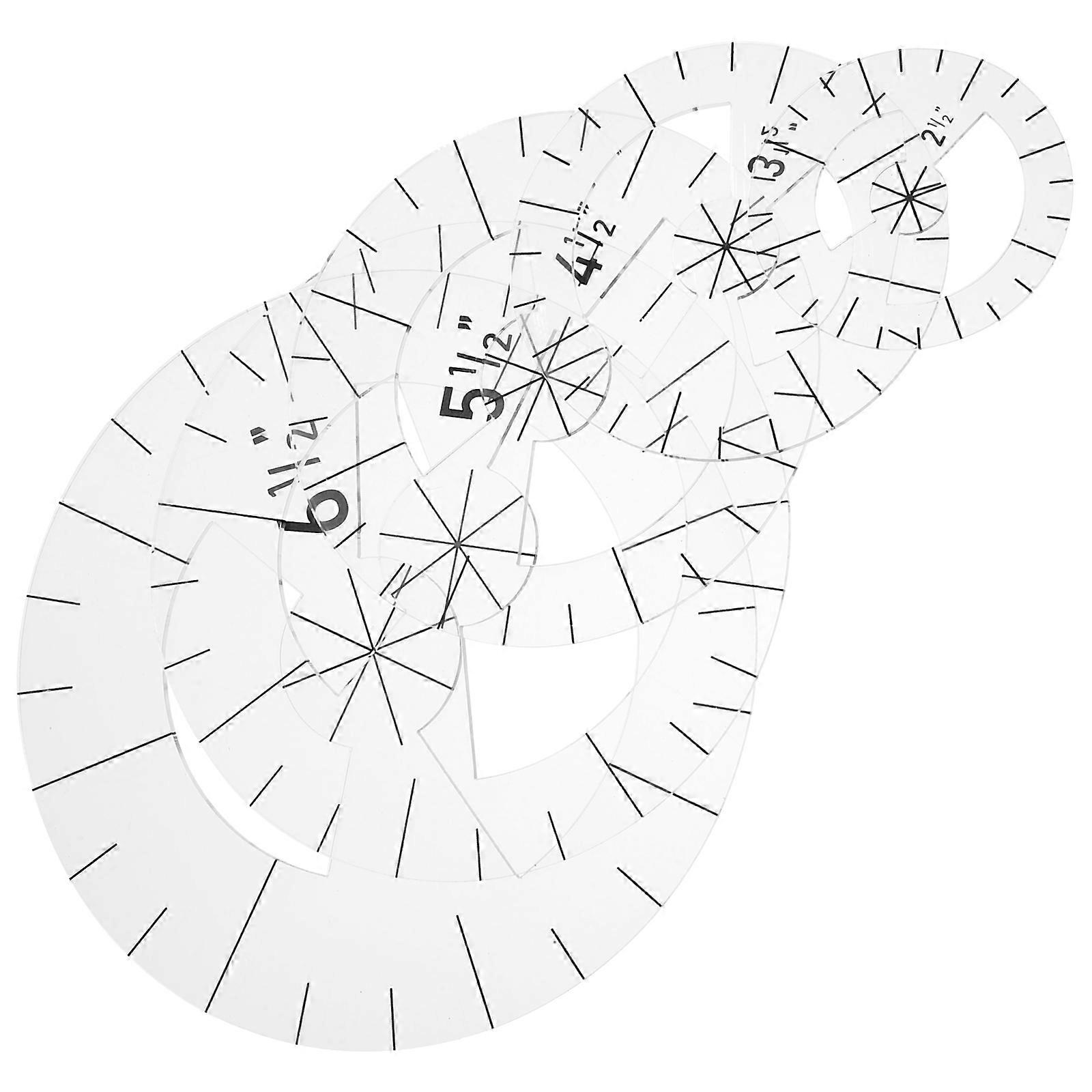 Portable Patchwork Ruler for Quilting with 5Pcs Acrylic Sewing Tools