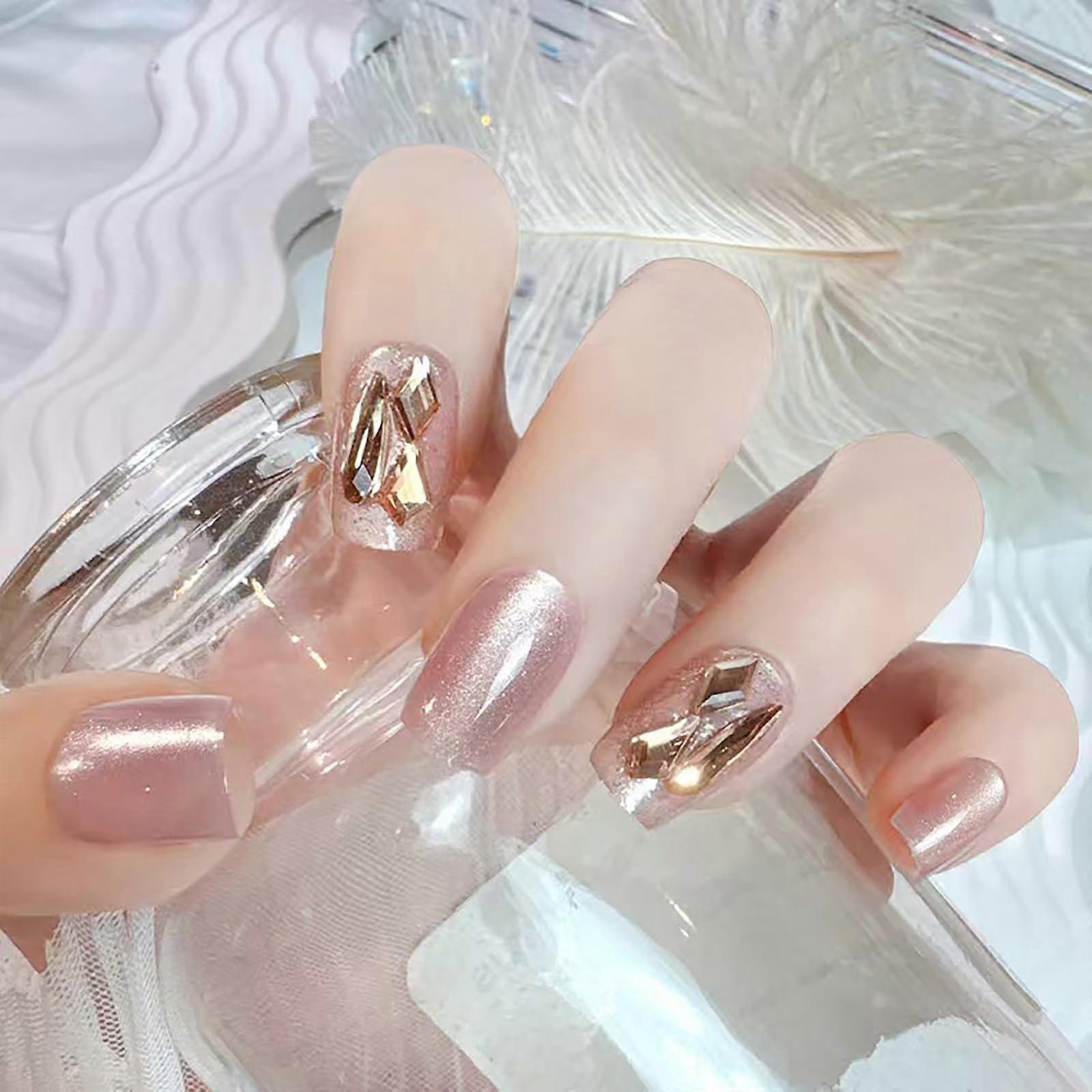 Press On Nails Set 24pcs Stylish Short Length Cute Spring Summer Design Durable and Easy Application