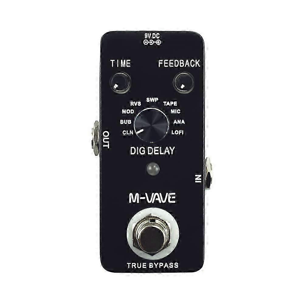 Digital Delay Pedal For Guitar Compact Stompbox Aluminum Housing 9V DC Input