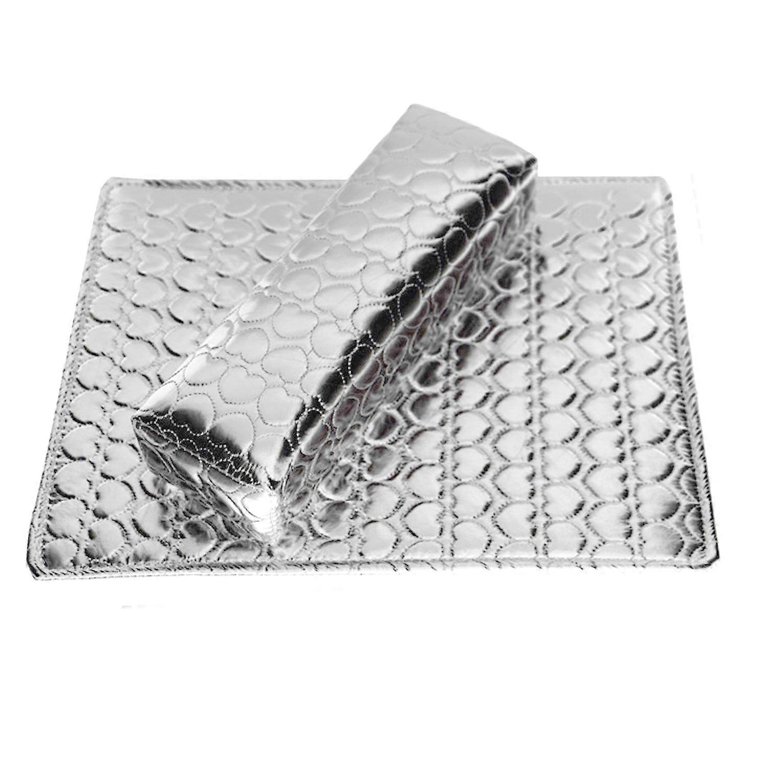 Manicure Hand Rest Pillow Silver Half Cushion for Stable Support and Comfortable Salon Use