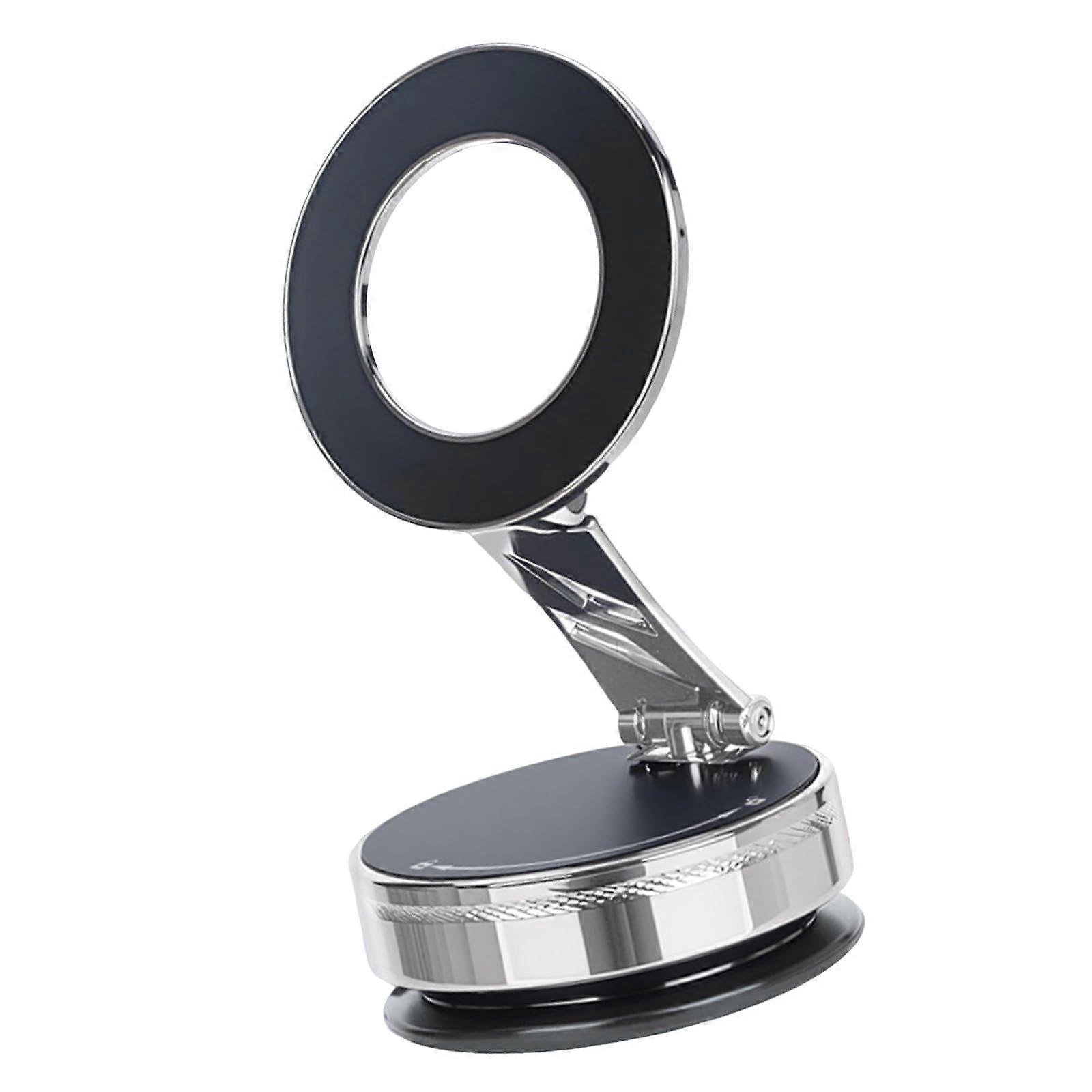 Car Phone Mount 360° Rotation Strong Suction Adjustable Dashboard and Windshield Holder Silver