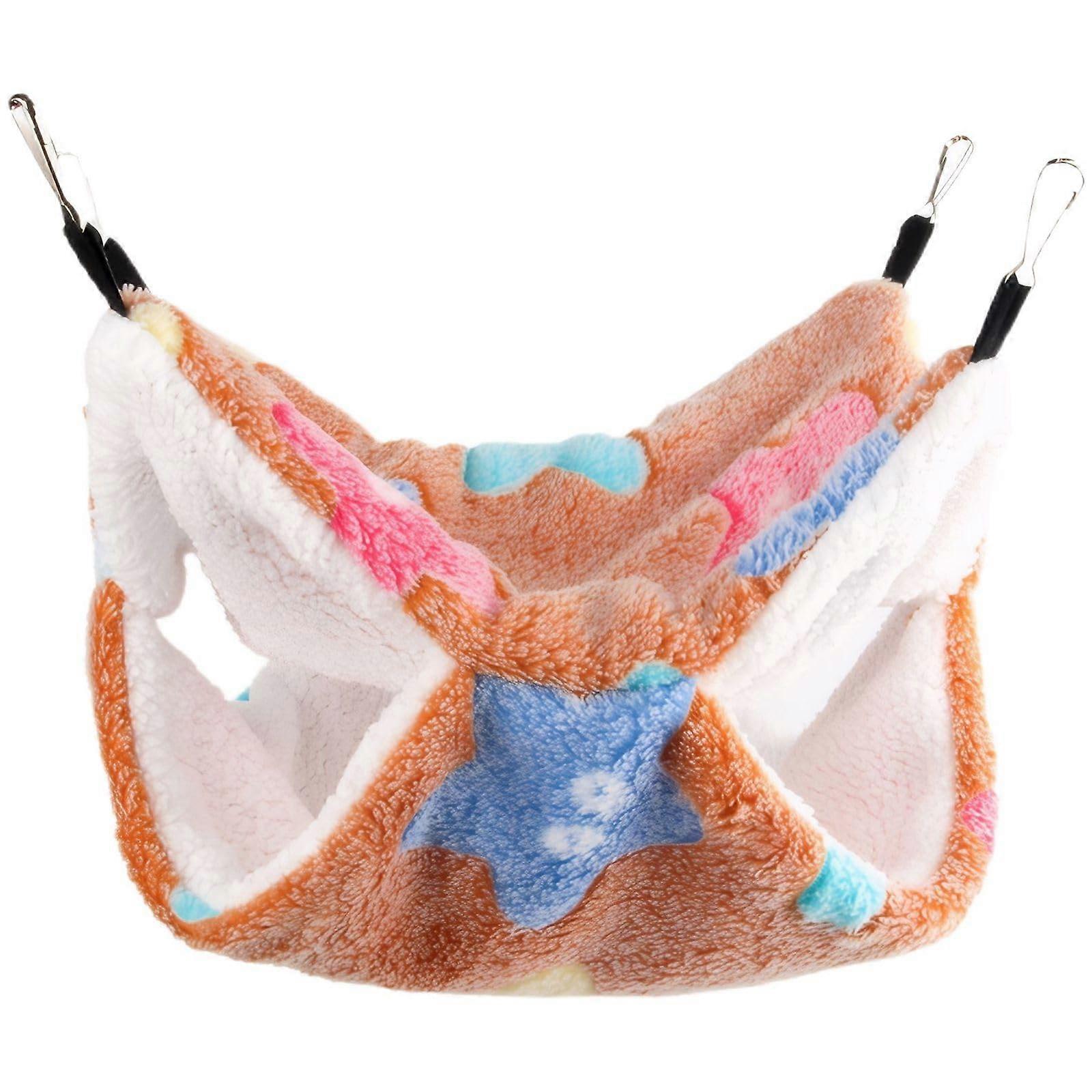 Pet Hammock DoubleLayer Soft Bed for Small Animals Ferrets Guinea Pigs Easy Cage Hanging