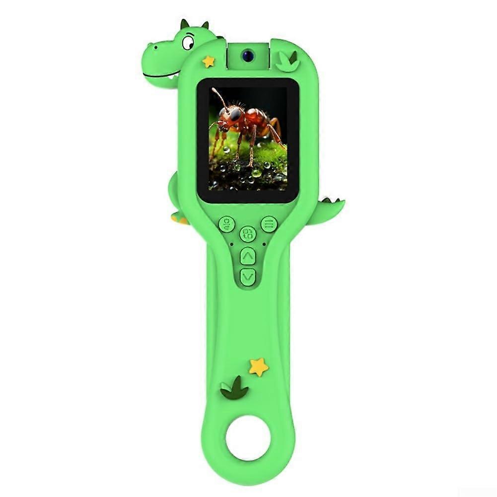 Kids Microscope 600X Powerful Magnification for Learning and Outdoor Exploration Green