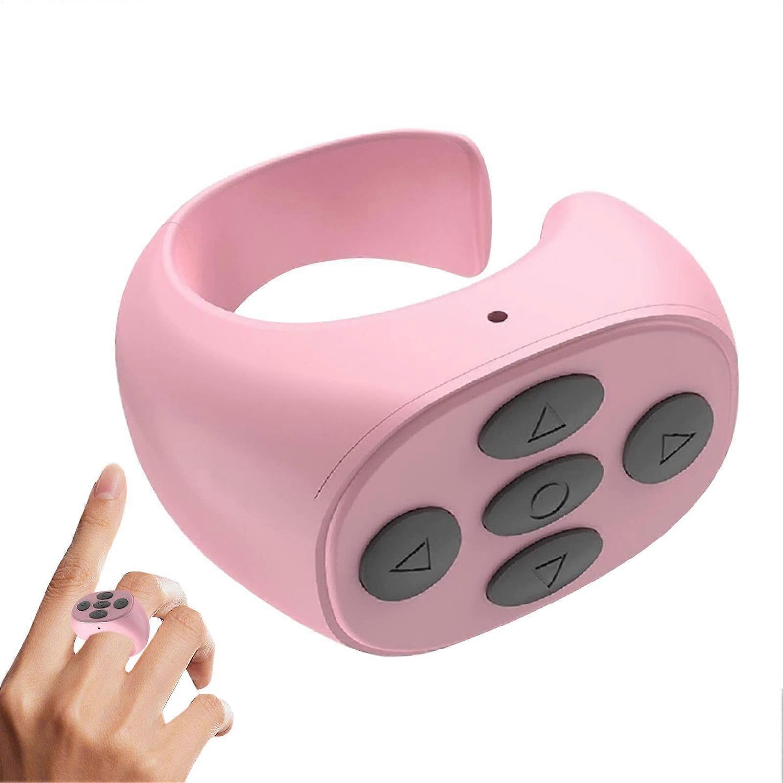 Bluetooth Remote Control Page Turner with Hands Video and Selfie Function for Phones Tablets Pink