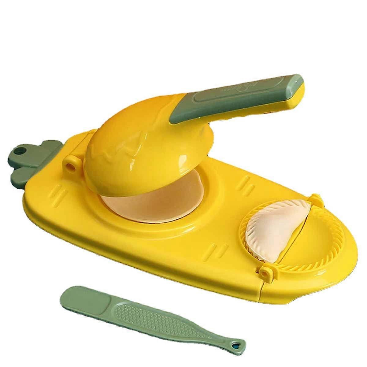 Manual Tortilla Press with NonSlip Handle, MultiPurpose Dough and Dumpling Wrapper Maker, Yellow