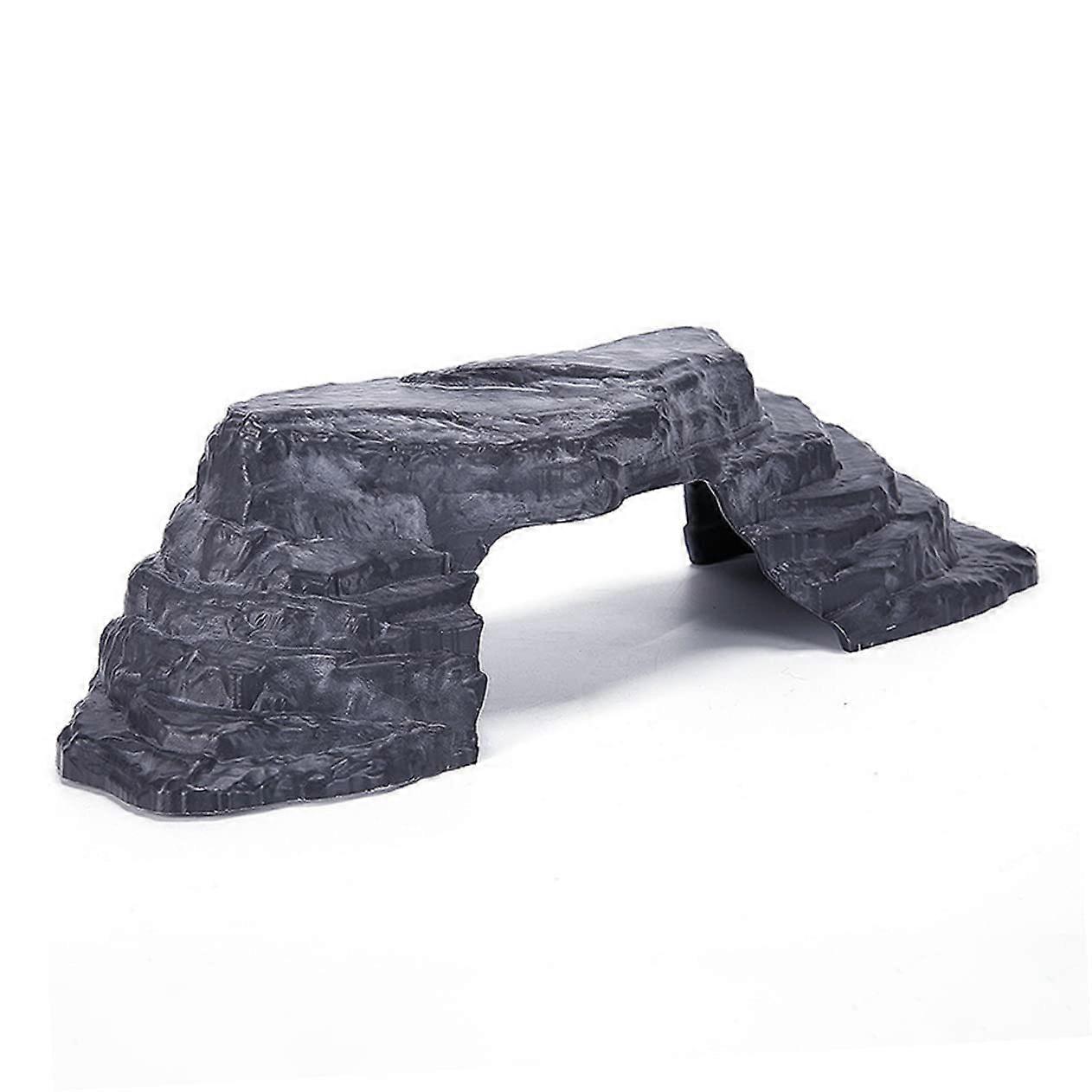 Turtle Tank Decorations with Resin Cave Bridge and Basking Platform, Durable Aquarium Ornaments