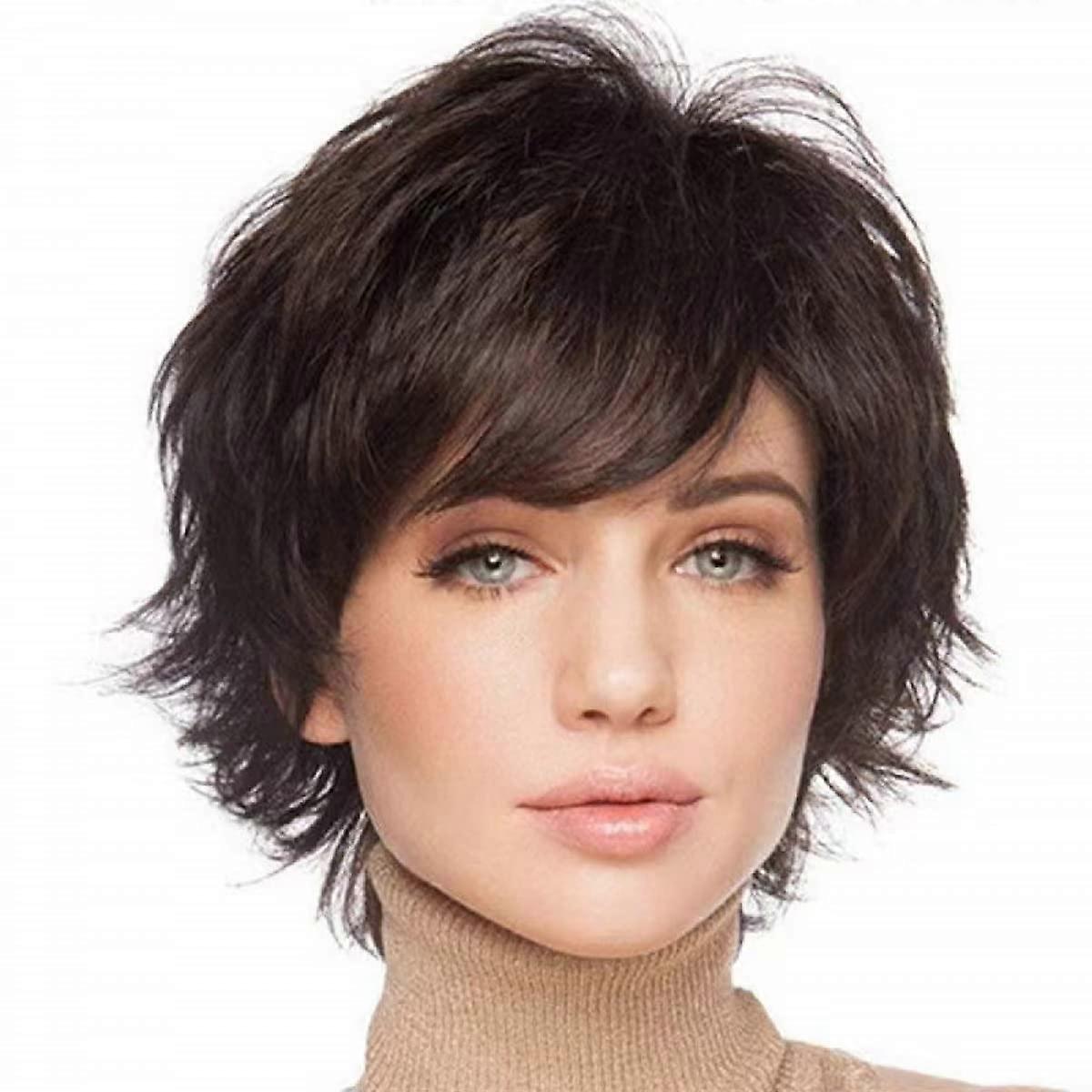 Short Brown Pixie Cut Wig for Women, Heat Resistant, Natural Look, Adjustable Secure Fit