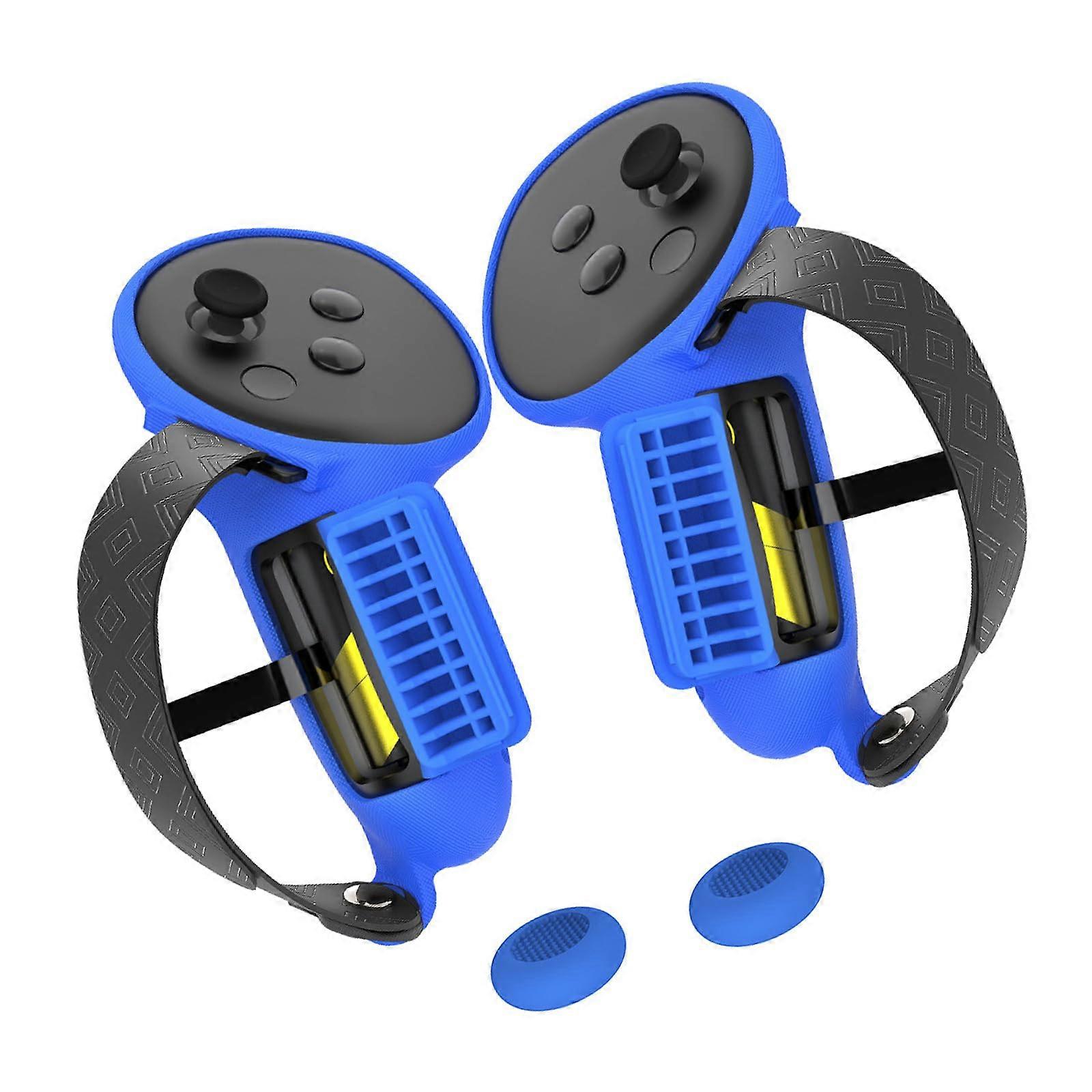 Silicone AntiSlip Grip Protective Controller Covers for Quest 3S VR Gaming Blue