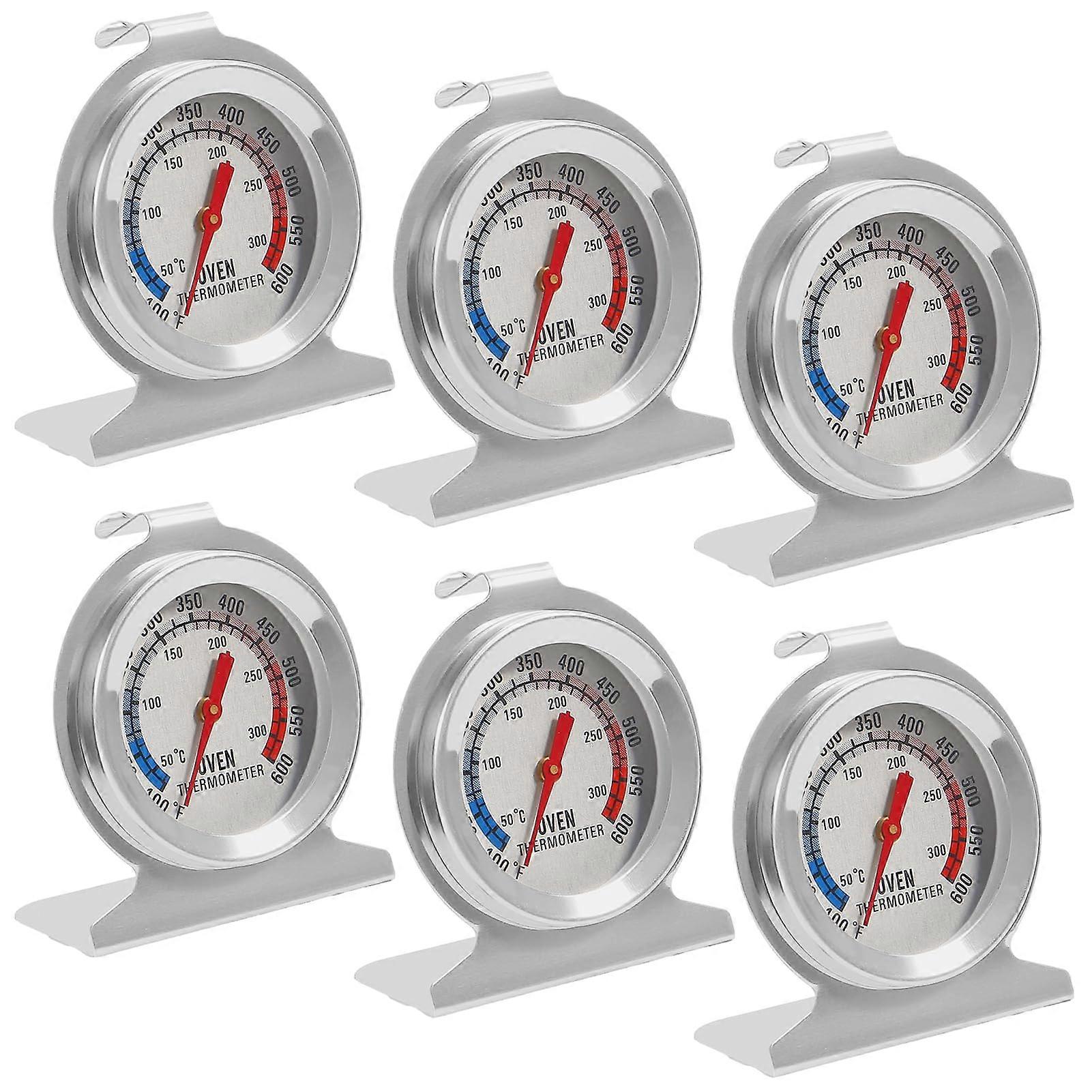 6 Pack Stainless Steel Oven and Grill Thermometer Instant Read Wide Range Kitchen Cooking