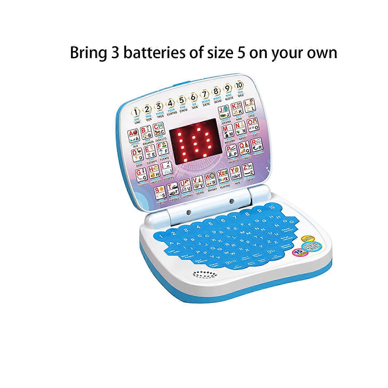 LED display simulation laptop, handheld early education machine, learning machine, music children's toy
